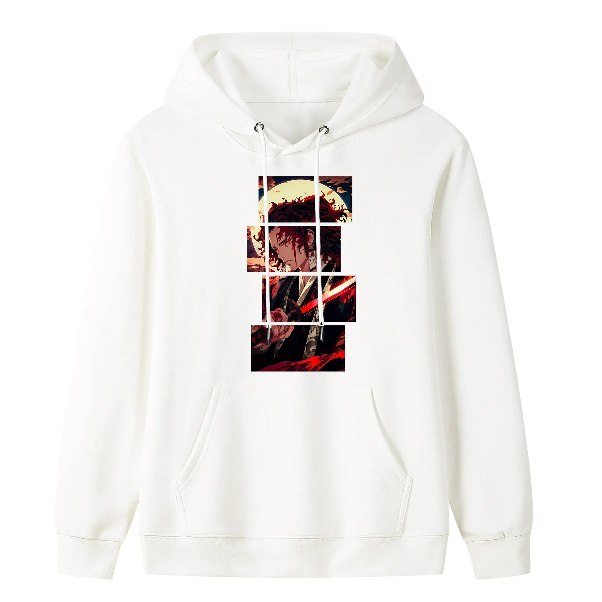 鬼滅の刃 グッズ,継国 縁壱 - キッズ フード付きパーカー ・ フロントプリント ・ ポリエステル100％ ・ 快適 通学 スポーツ 日常使い お散歩用