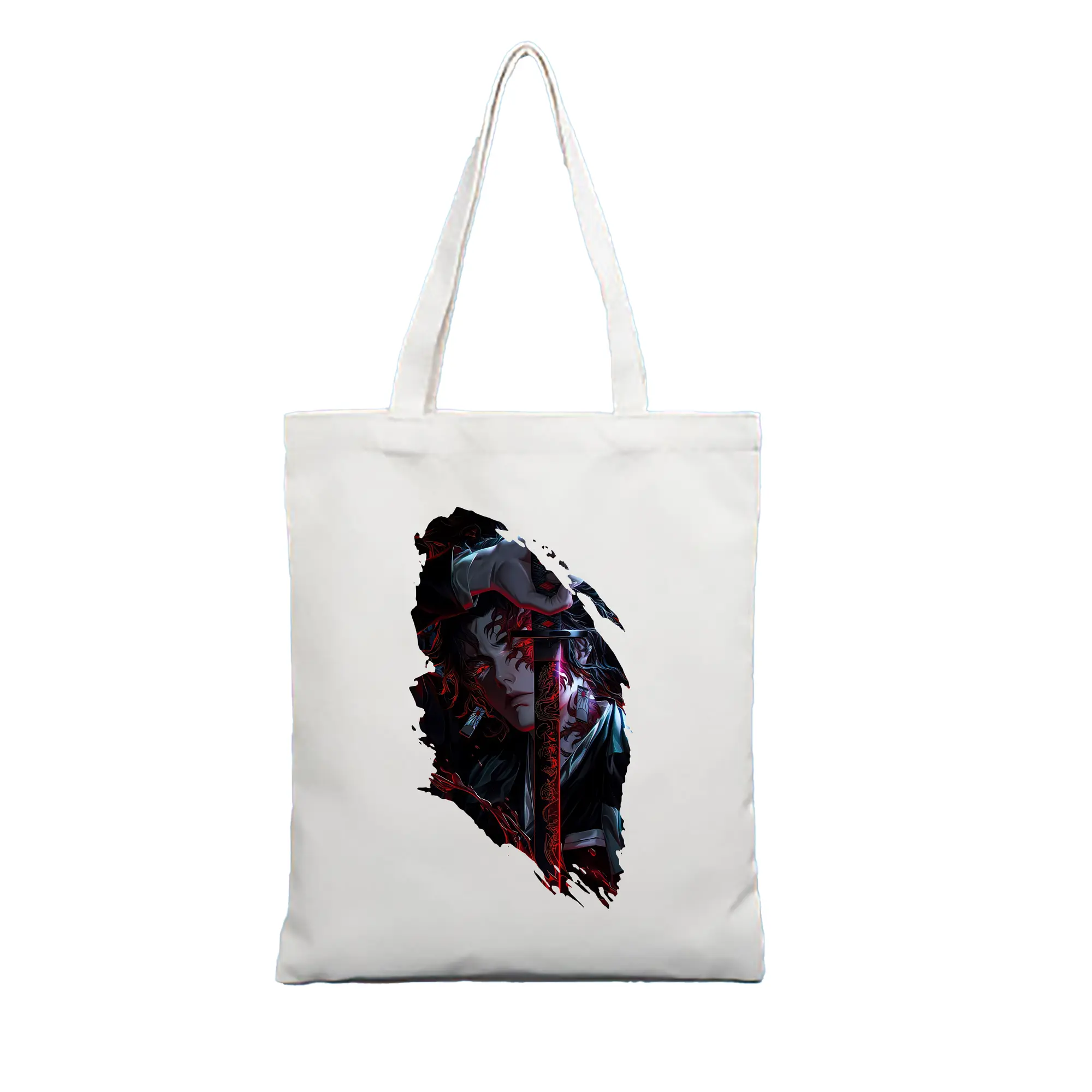 鬼滅の刃 グッズ,継国 縁壱 - 縦型キャンバス手提げバッグ（トートバッグ） ・ キャンバス素材 ・ ショッピング用 ・ 軽量 丈夫 お手入れ簡単