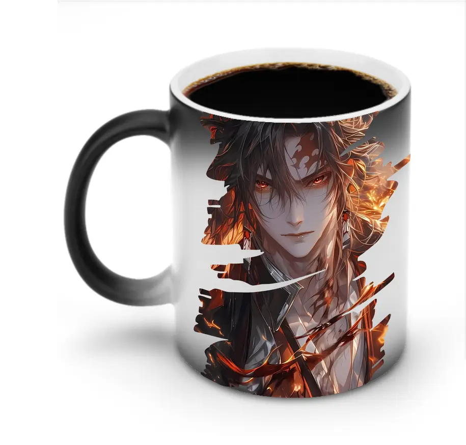 鬼滅の刃 グッズ,継国 縁壱 - 変色マグカップ ・ セラミック ・ 熱転写プリント ・ 耐久性 高品質 ・ ギフト・自宅用 コーヒー お茶