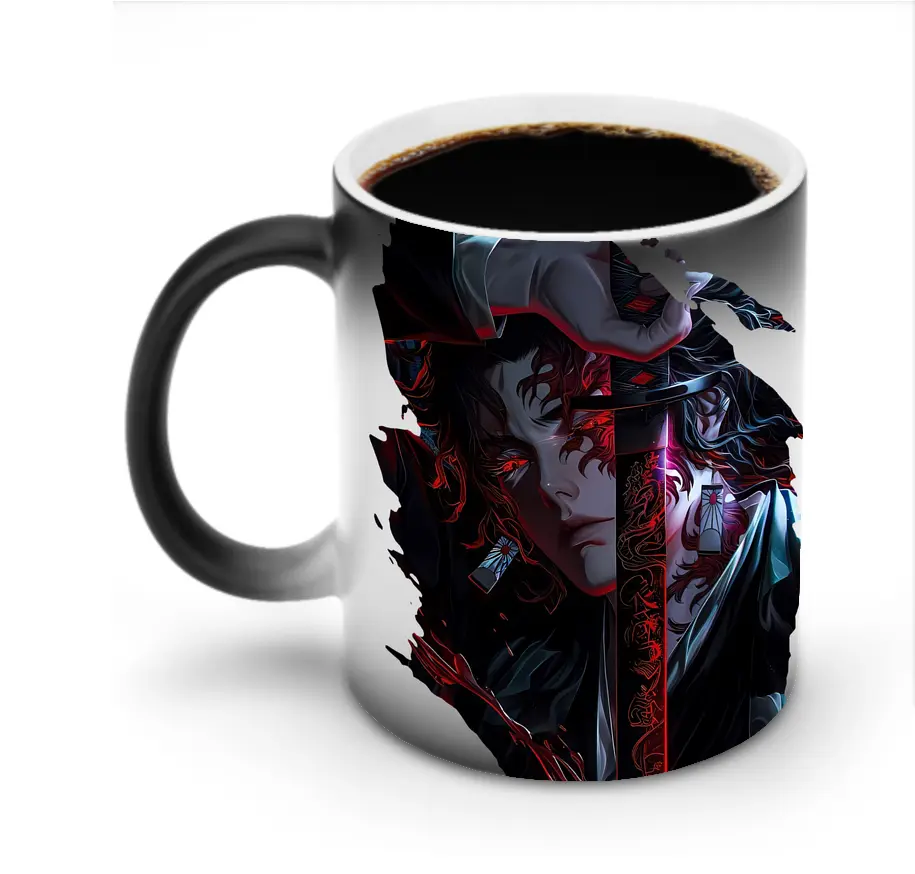 鬼滅の刃 グッズ,継国 縁壱 - 変色マグカップ ・ セラミック ・ 熱転写プリント ・ 耐久性 高品質 ・ ギフト・自宅用 コーヒー お茶