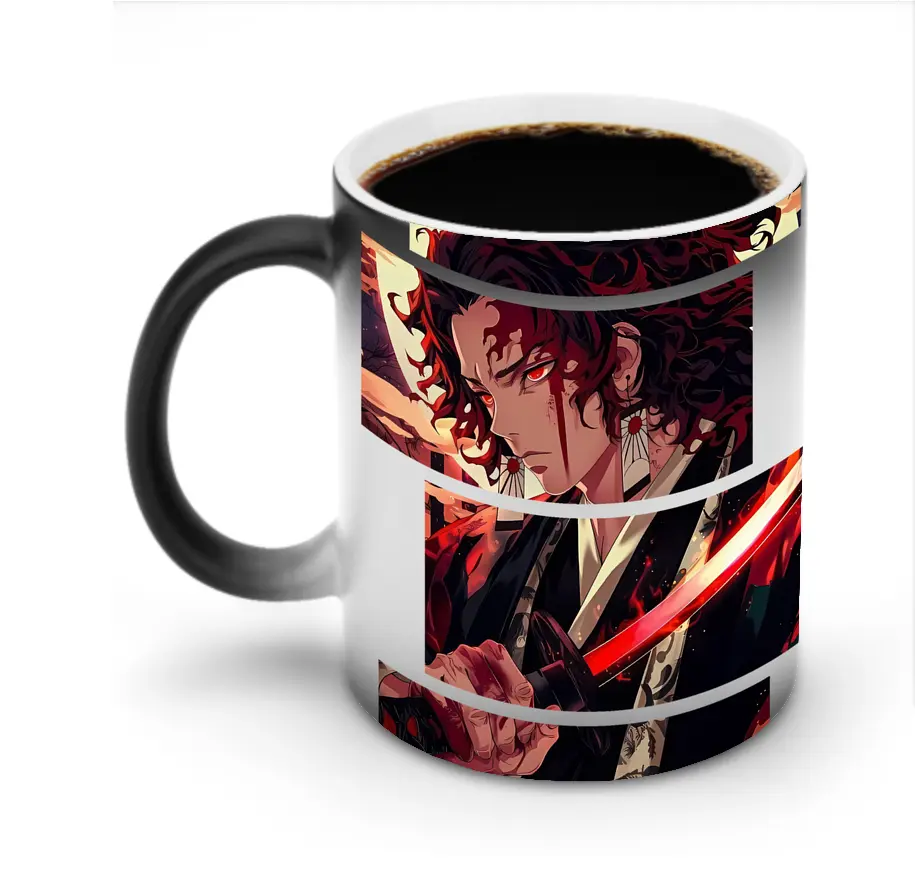 鬼滅の刃 グッズ,継国 縁壱 - 変色マグカップ ・ セラミック ・ 熱転写プリント ・ 耐久性 高品質 ・ ギフト・自宅用 コーヒー お茶