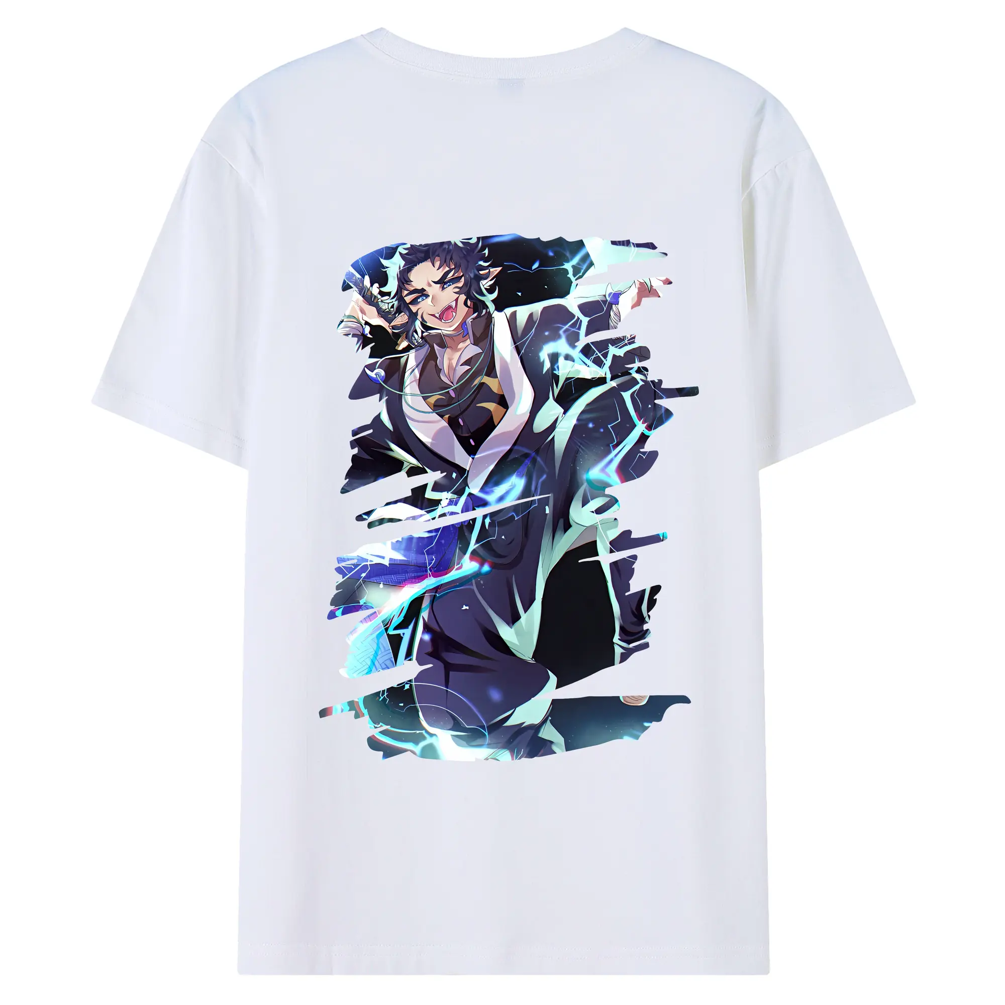 鬼滅の刃 グッズ,獪岳 - 綿100％ 半袖Tシャツ ・ バックプリント ・ 快適 通気性 ・ 日常使い 散歩 スポーツ用