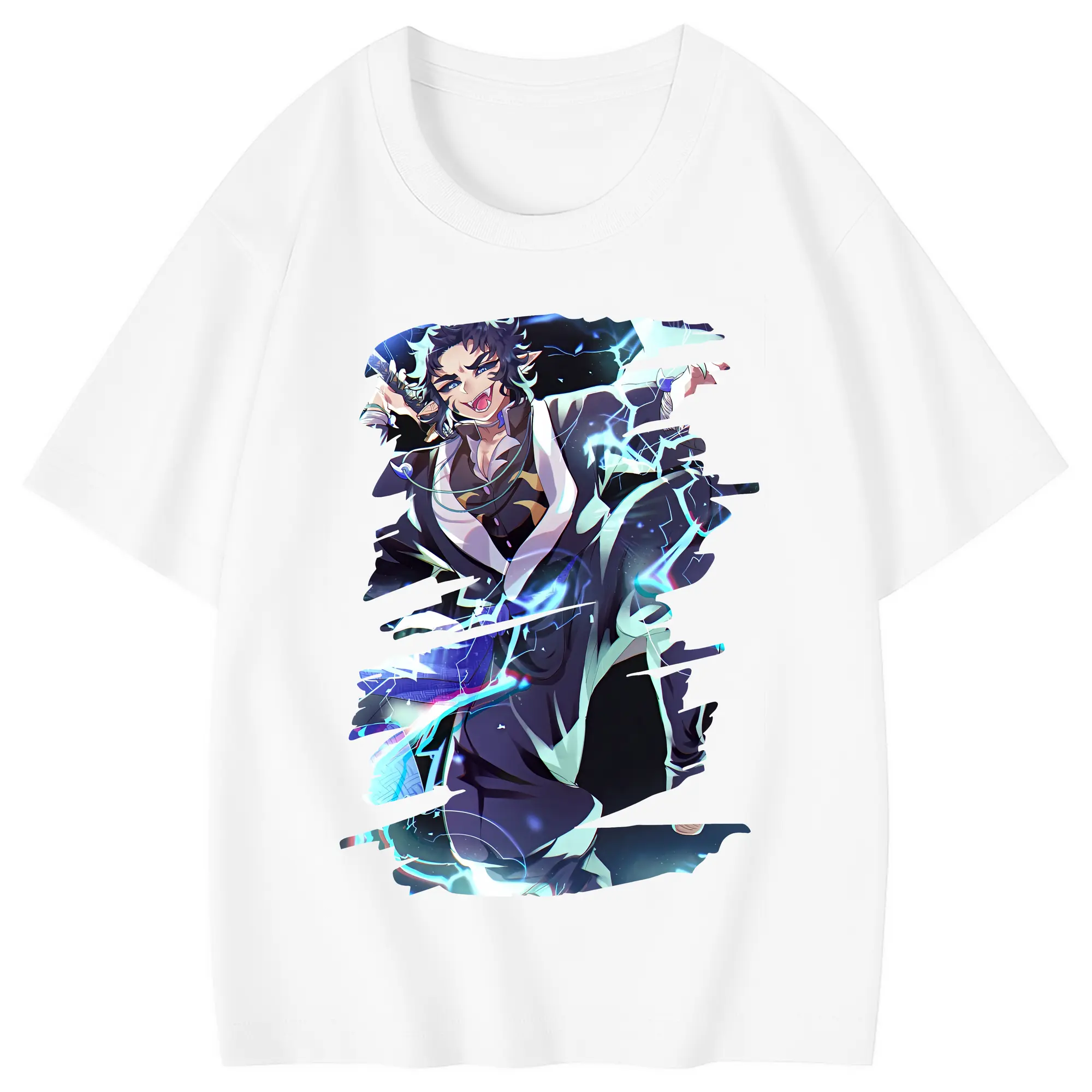 鬼滅の刃 グッズ,獪岳 - 綿100％ キッズTシャツ ・ フロントプリント ・ 快適 通気性 ・ スポーツ カジュアル 散歩用