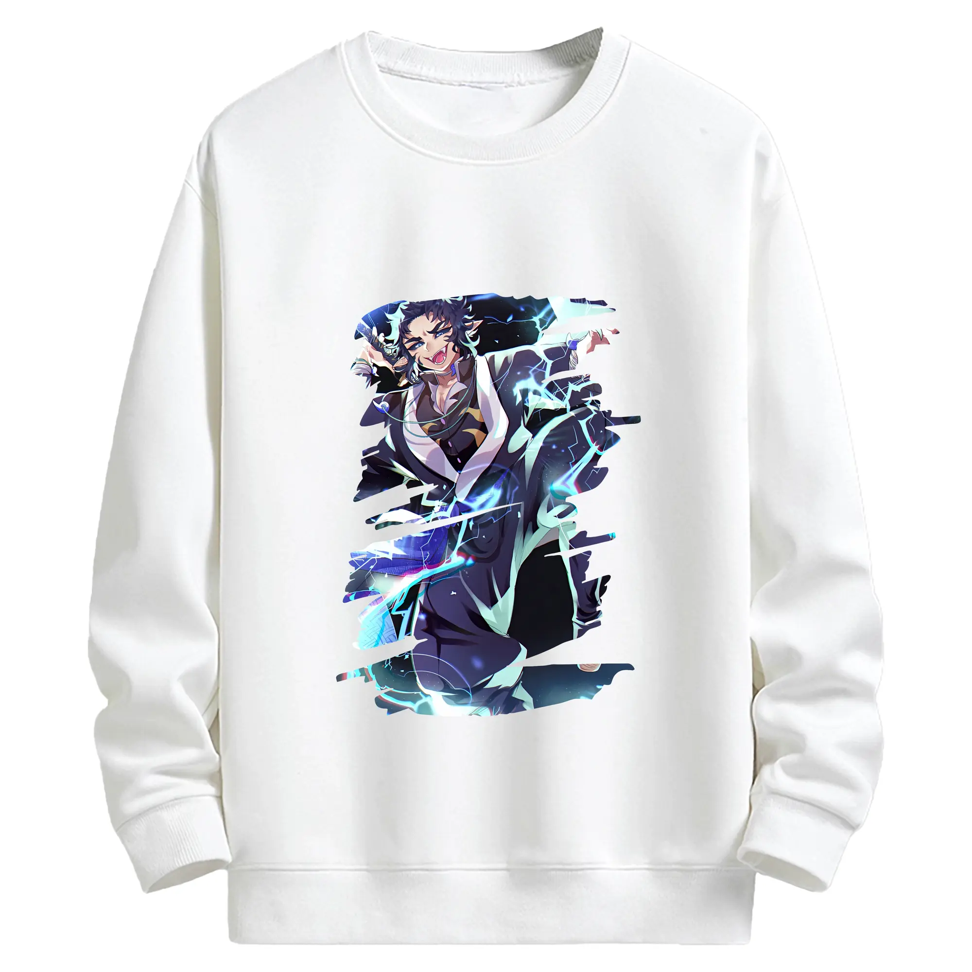 鬼滅の刃 グッズ,獪岳 - キッズ クルーネックスウェットシャツ ・ フロントプリント ・ 綿80％ ポリエステル20％ ・ 快適 通学 スポーツ 日常使い お散歩用