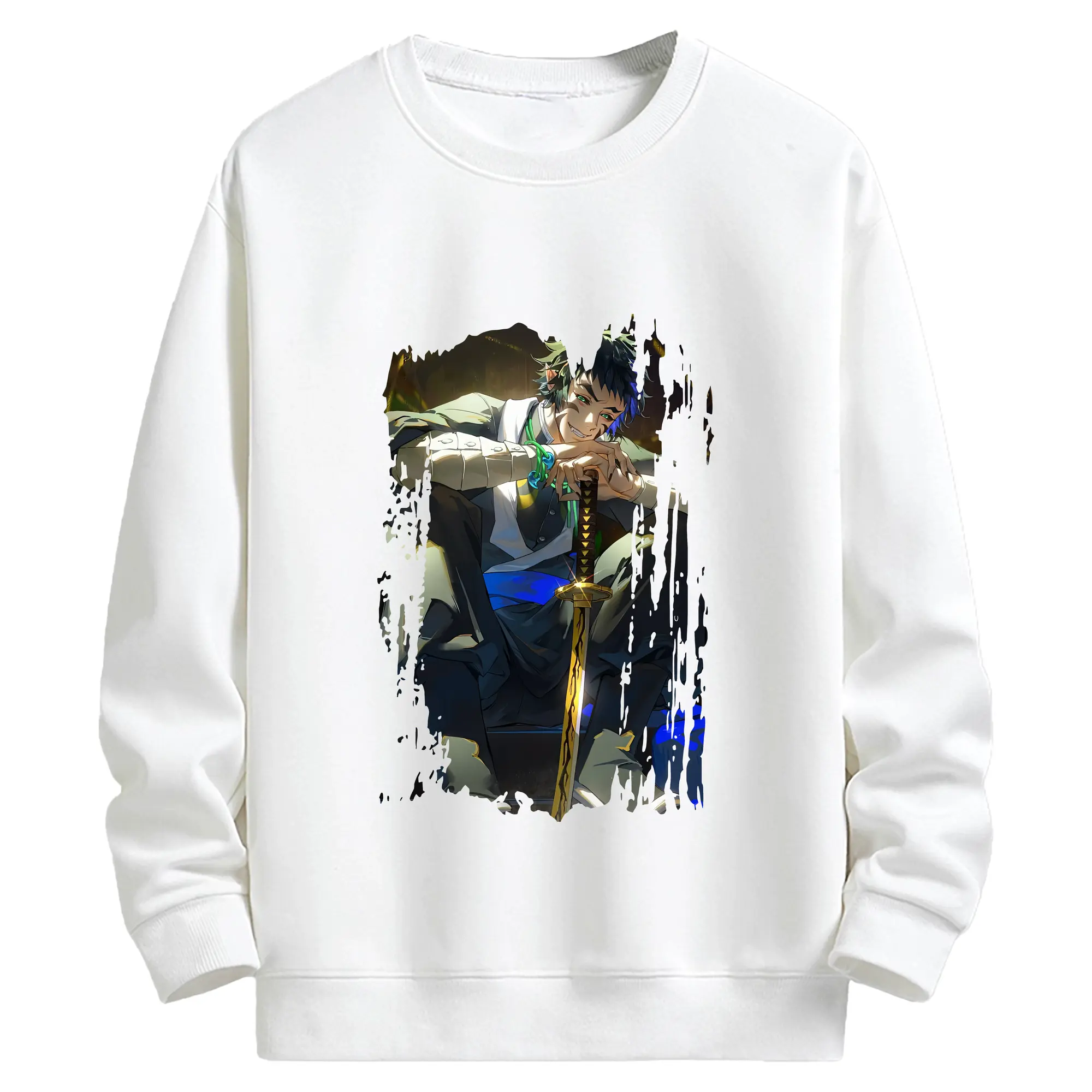 鬼滅の刃 グッズ,獪岳 - キッズ クルーネックスウェットシャツ ・ フロントプリント ・ 綿80％ ポリエステル20％ ・ 快適 通学 スポーツ 日常使い お散歩用