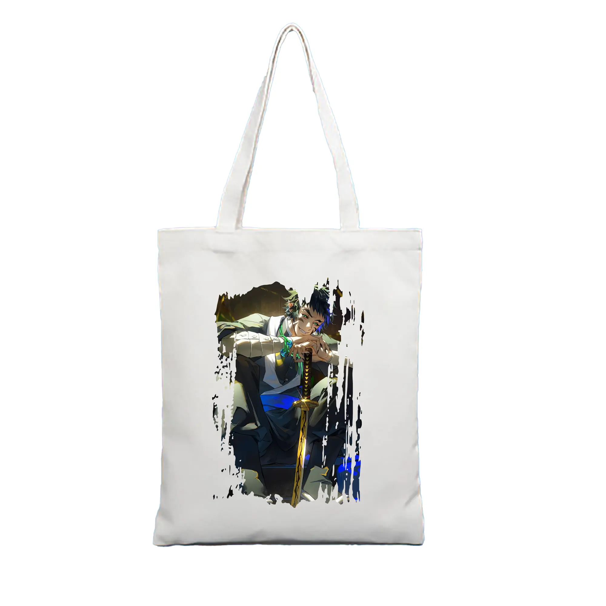 鬼滅の刃 グッズ,獪岳 - 縦型キャンバス手提げバッグ（トートバッグ） ・ キャンバス素材 ・ ショッピング用 ・ 軽量 丈夫 お手入れ簡単