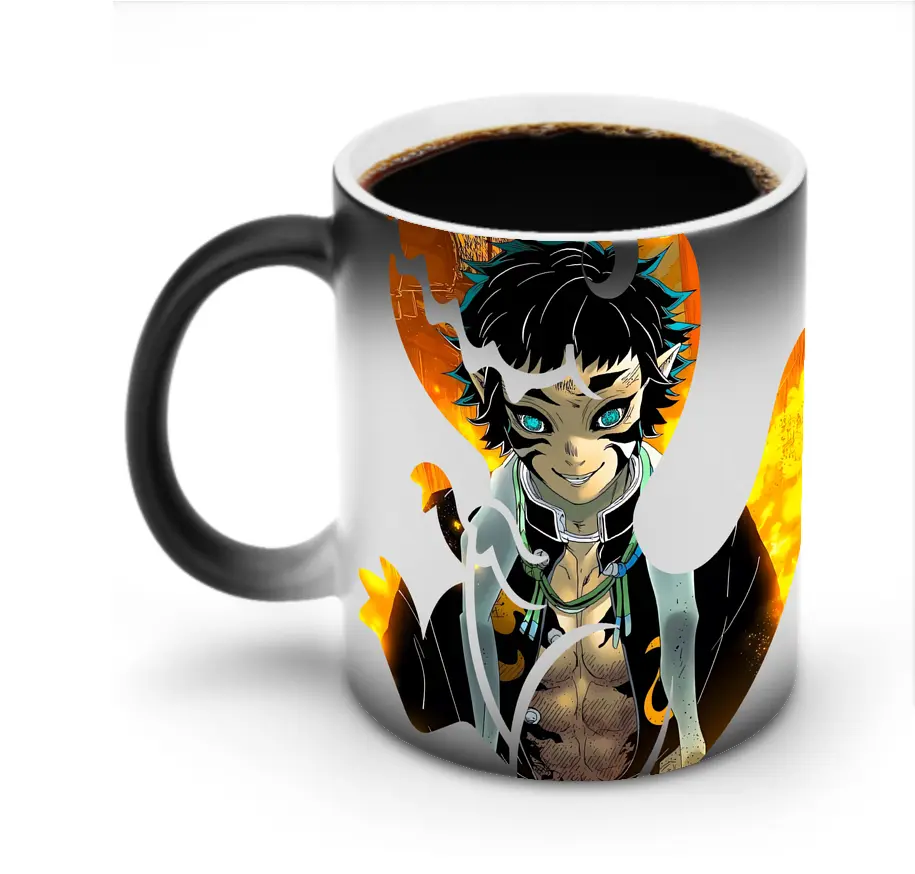 鬼滅の刃 グッズ,獪岳 - 変色マグカップ ・ セラミック ・ 熱転写プリント ・ 耐久性 高品質 ・ ギフト・自宅用 コーヒー お茶