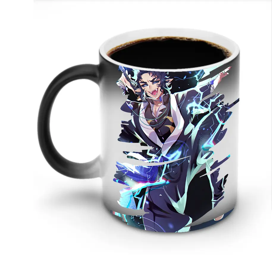鬼滅の刃 グッズ,獪岳 - 変色マグカップ ・ セラミック ・ 熱転写プリント ・ 耐久性 高品質 ・ ギフト・自宅用 コーヒー お茶