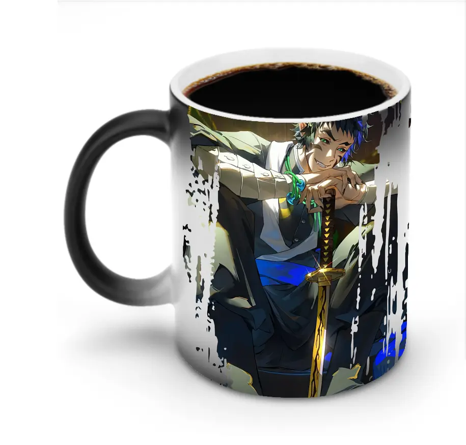 鬼滅の刃 グッズ,獪岳 - 変色マグカップ ・ セラミック ・ 熱転写プリント ・ 耐久性 高品質 ・ ギフト・自宅用 コーヒー お茶