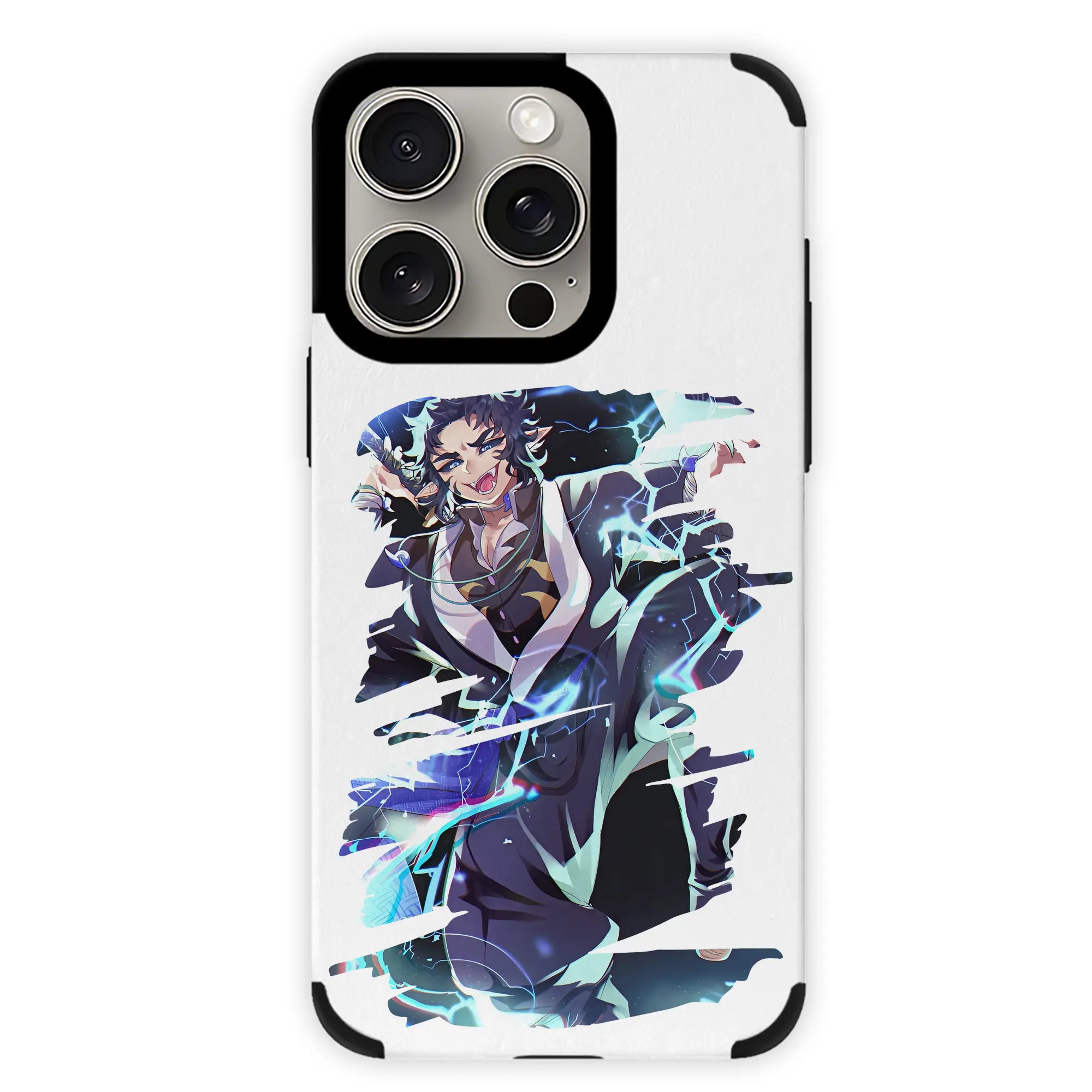 鬼滅の刃 グッズ,獪岳 - IPhone15ProMax対応 ・ PUレザースマホケース ・ 耐衝撃 ・ 黄変防止 ・ 360度全面保護 ・ 柔らか手触り ・ 3D立体ボタン