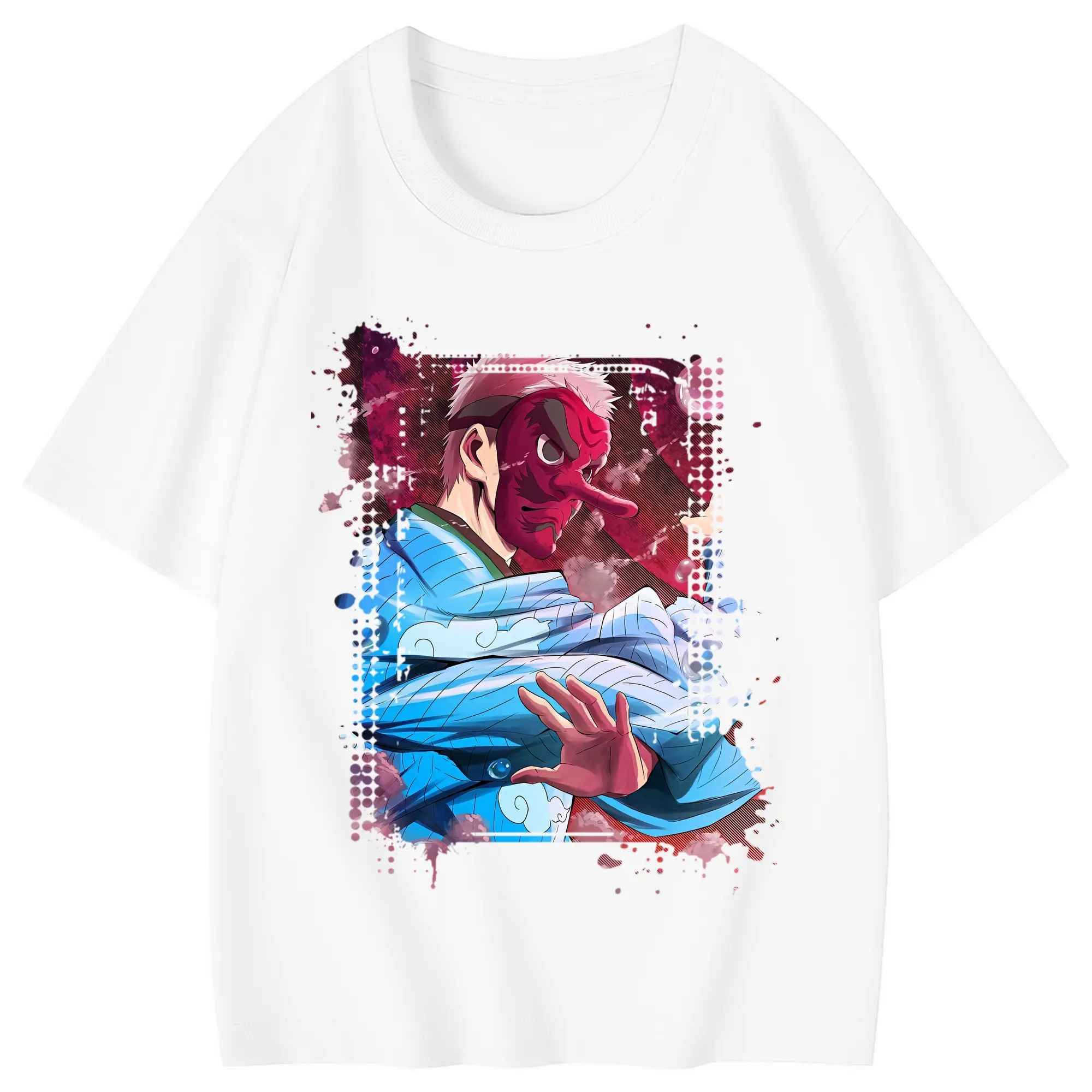 鬼滅の刃 グッズ,鱗滝 左近次 - 綿100％ キッズTシャツ ・ フロントプリント ・ 快適 通気性 ・ スポーツ カジュアル 散歩用