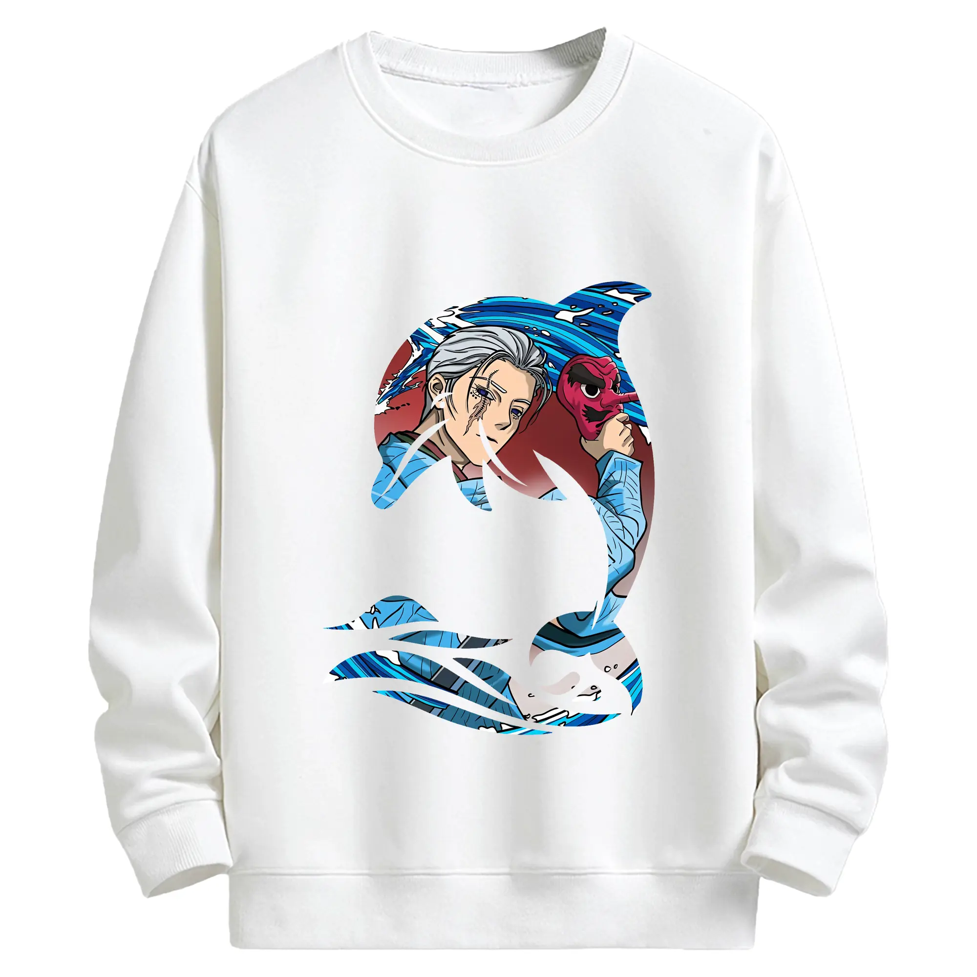 鬼滅の刃 グッズ,鱗滝 左近次 - キッズ クルーネックスウェットシャツ ・ フロントプリント ・ 綿80％ ポリエステル20％ ・ 快適 通学 スポーツ 日常使い お散歩用