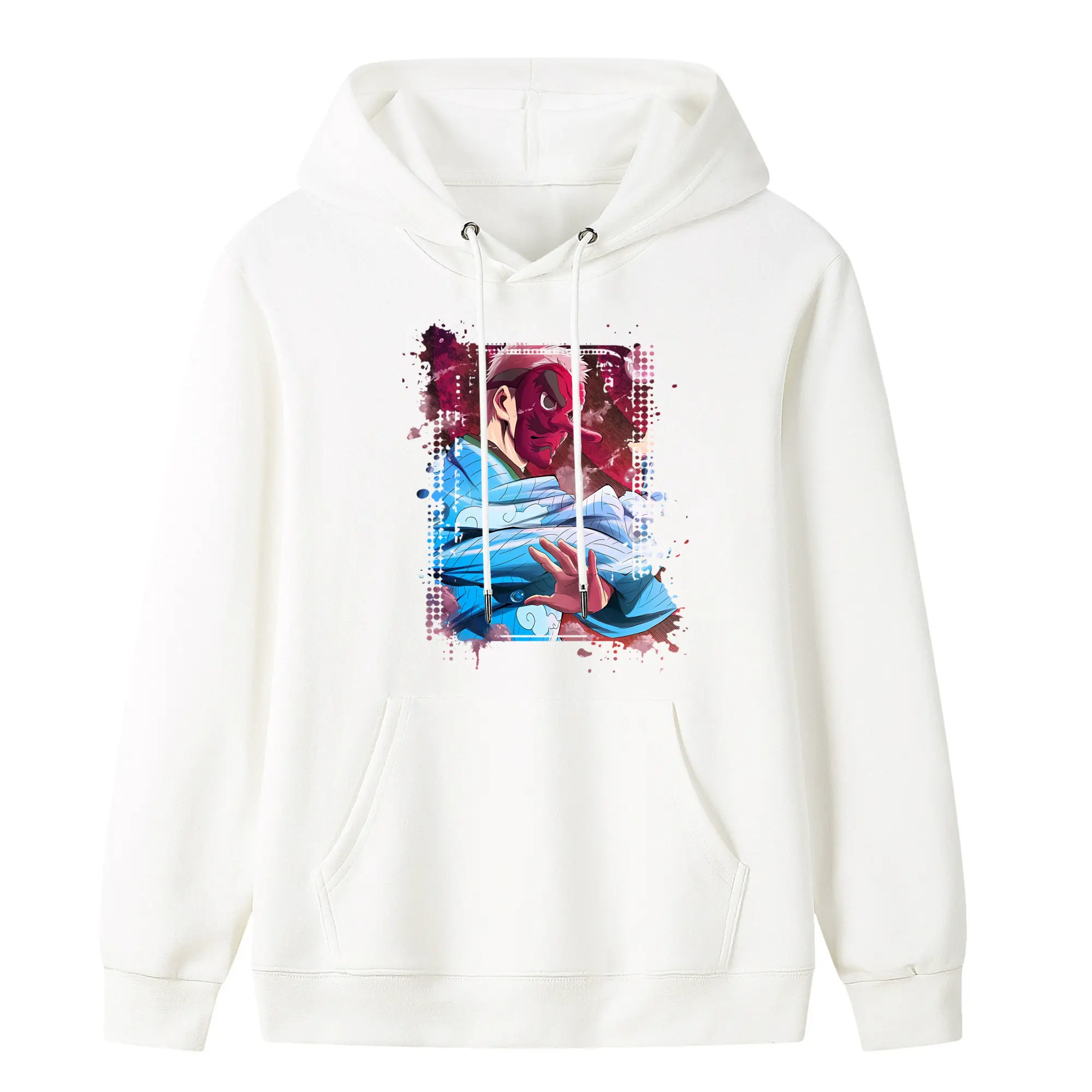 鬼滅の刃 グッズ,鱗滝 左近次 - キッズ フード付きパーカー ・ フロントプリント ・ ポリエステル100％ ・ 快適 通学 スポーツ 日常使い お散歩用