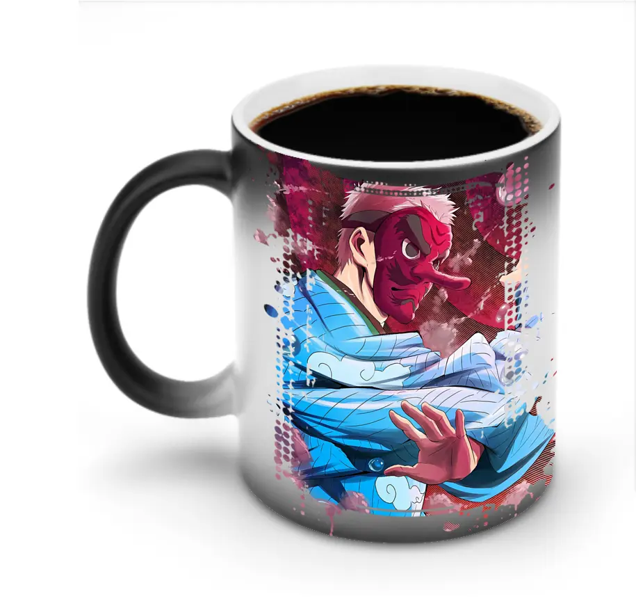 鬼滅の刃 グッズ,鱗滝 左近次 - 変色マグカップ ・ セラミック ・ 熱転写プリント ・ 耐久性 高品質 ・ ギフト・自宅用 コーヒー お茶