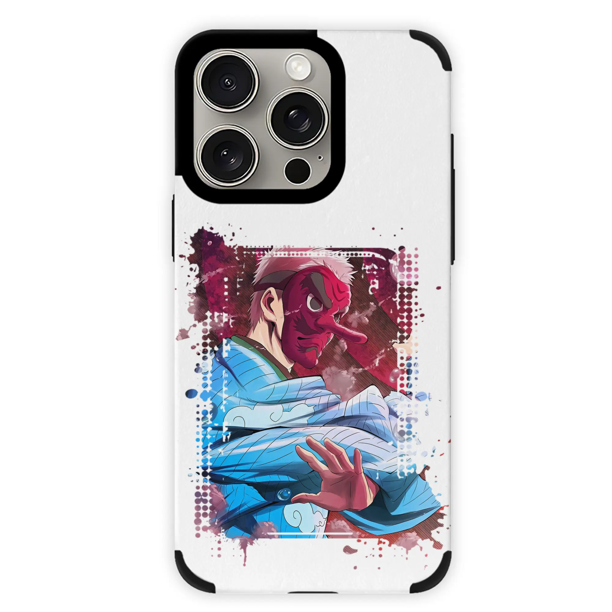 鬼滅の刃 グッズ,鱗滝 左近次 - IPhone15ProMax対応 ・ PUレザースマホケース ・ 耐衝撃 ・ 黄変防止 ・ 360度全面保護 ・ 柔らか手触り ・ 3D立体ボタン