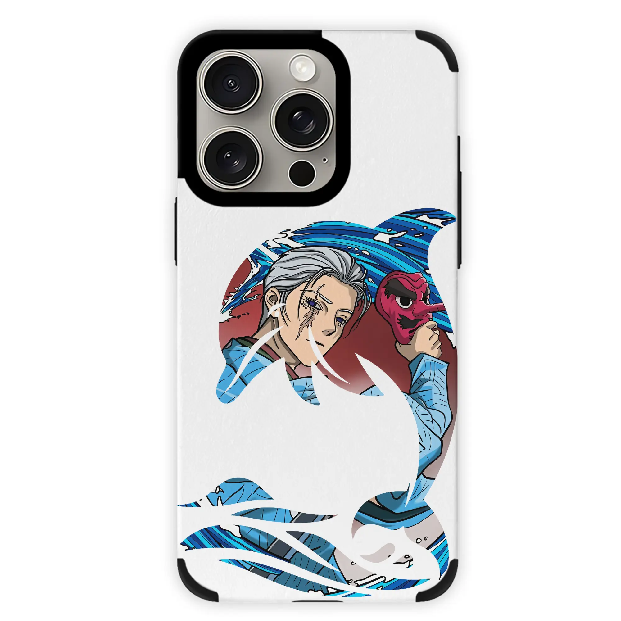 鬼滅の刃 グッズ,鱗滝 左近次 - IPhone15ProMax対応 ・ PUレザースマホケース ・ 耐衝撃 ・ 黄変防止 ・ 360度全面保護 ・ 柔らか手触り ・ 3D立体ボタン