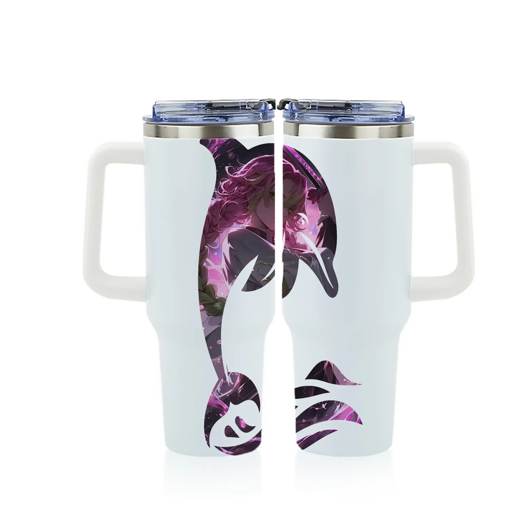 鬼滅の刃 グッズ,甘露寺 蜜璃 - 1200mL フルプリント車用タンブラー ・ 304ステンレス 内側 ・ 201ステンレス 外側 ・ 保温 保冷 ・ 通勤 ドライブ アウトドア用