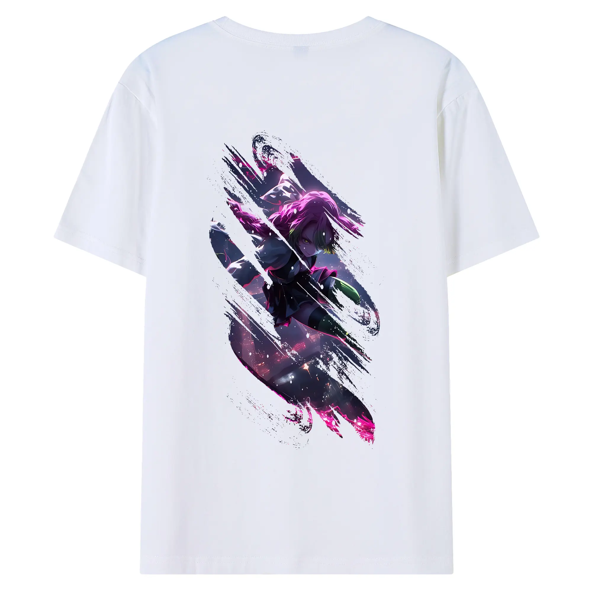 鬼滅の刃 グッズ,甘露寺 蜜璃 - 綿100％ 半袖Tシャツ ・ バックプリント ・ 快適 通気性 ・ 日常使い 散歩 スポーツ用