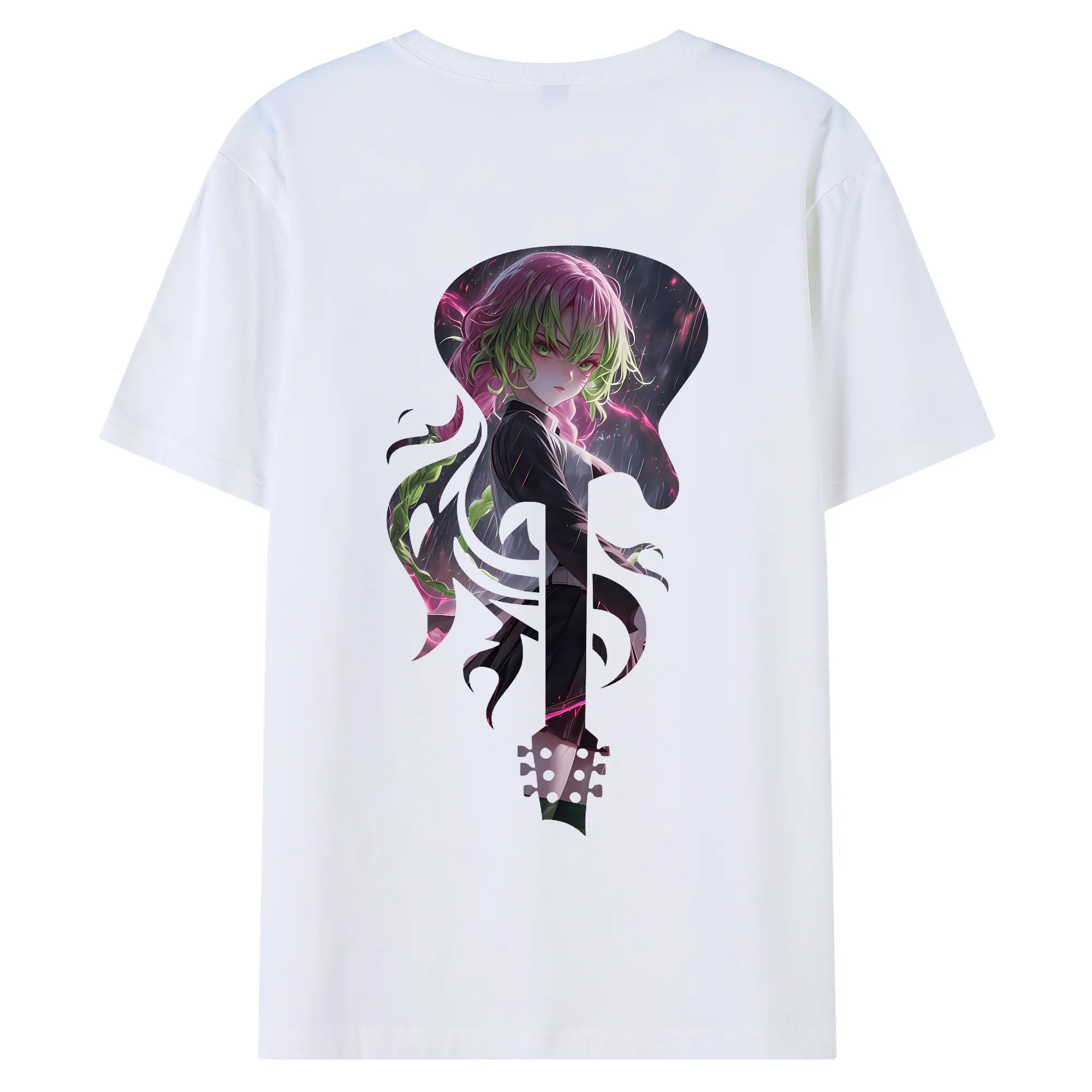 鬼滅の刃 グッズ,甘露寺 蜜璃 - 綿100％ 半袖Tシャツ ・ バックプリント ・ 快適 通気性 ・ 日常使い 散歩 スポーツ用