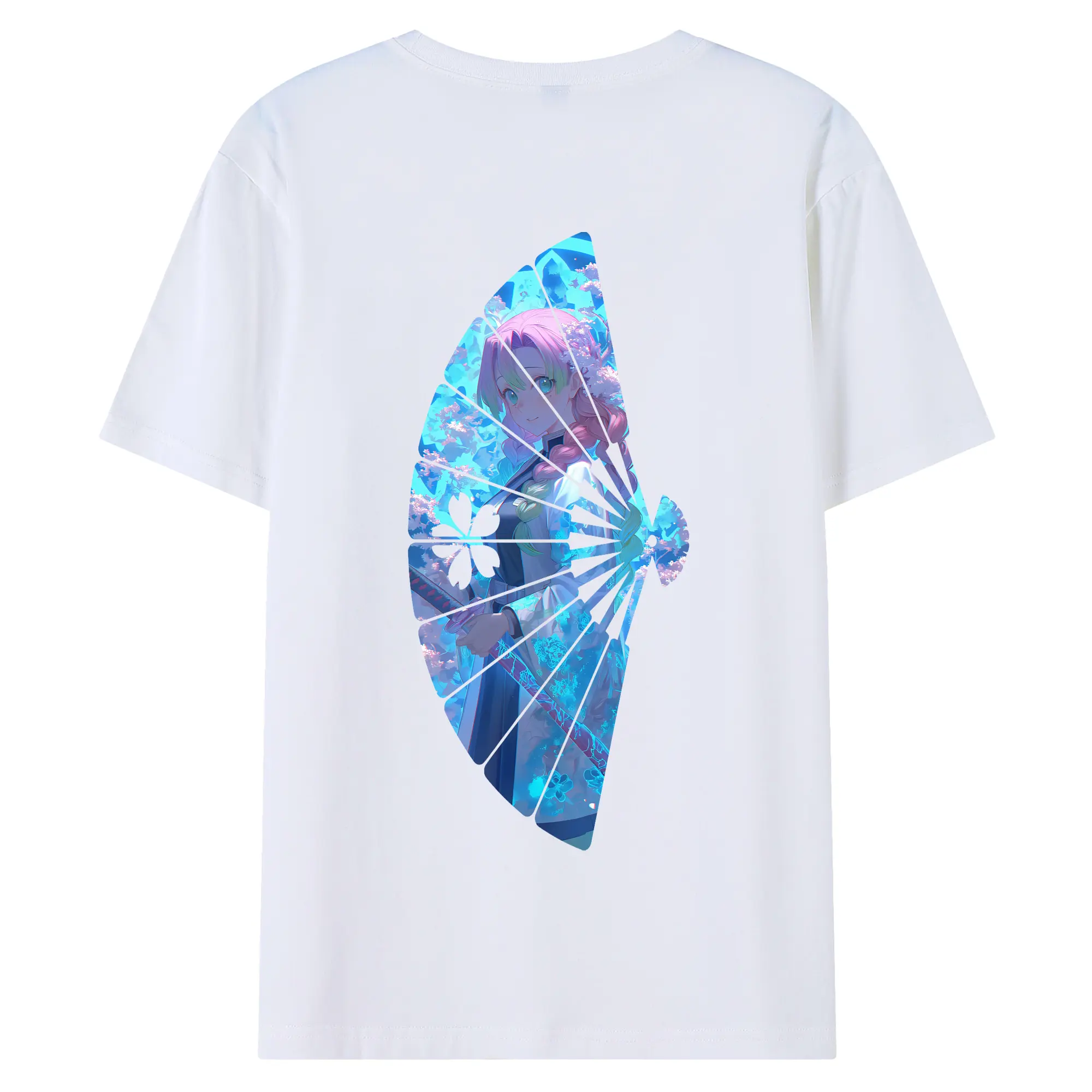 鬼滅の刃 グッズ,甘露寺 蜜璃 - 綿100％ 半袖Tシャツ ・ バックプリント ・ 快適 通気性 ・ 日常使い 散歩 スポーツ用