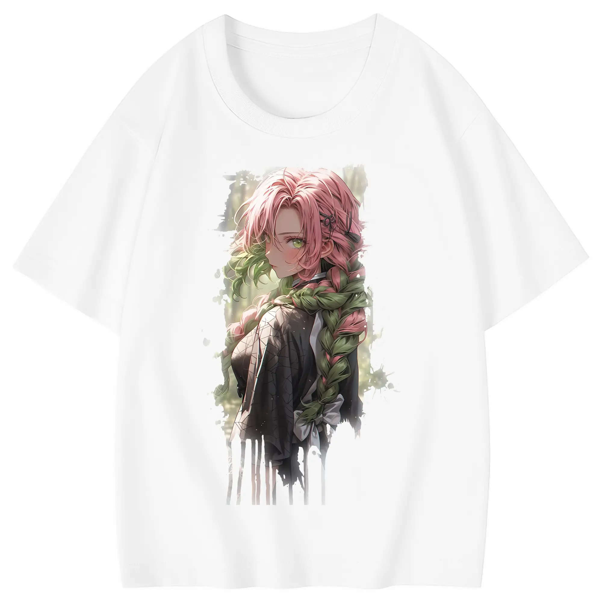鬼滅の刃 グッズ,甘露寺 蜜璃 - 綿100％ キッズTシャツ ・ フロントプリント ・ 快適 通気性 ・ スポーツ カジュアル 散歩用