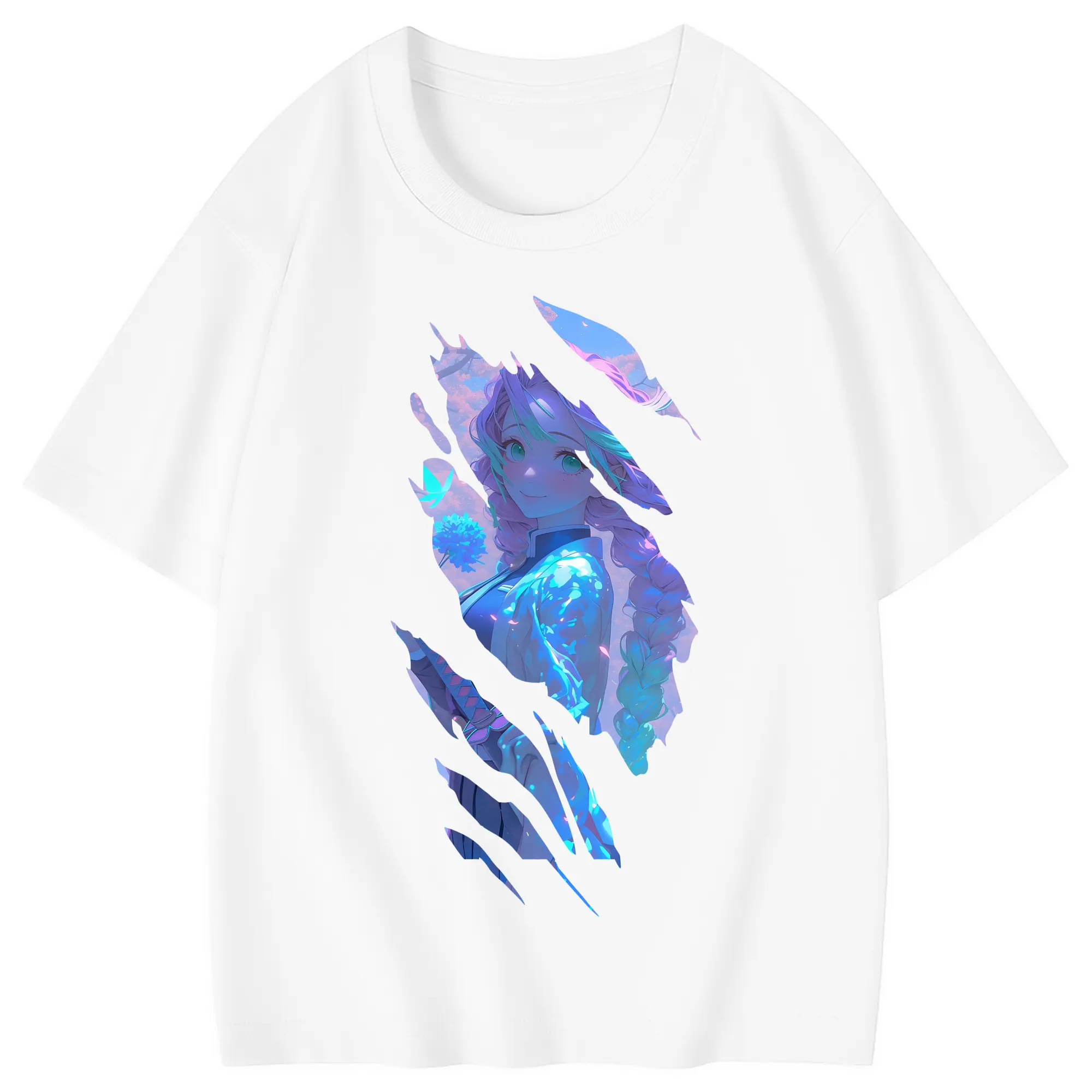 鬼滅の刃 グッズ,甘露寺 蜜璃 - 綿100％ キッズTシャツ ・ フロントプリント ・ 快適 通気性 ・ スポーツ カジュアル 散歩用