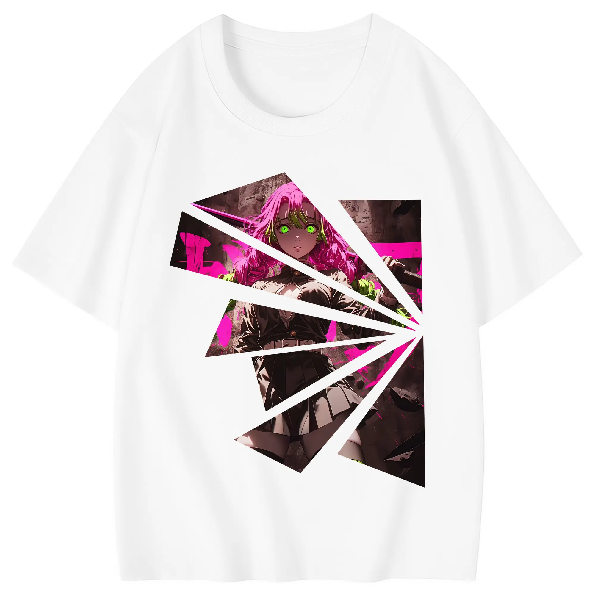 鬼滅の刃 グッズ,甘露寺 蜜璃 - 綿100％ キッズTシャツ ・ フロントプリント ・ 快適 通気性 ・ スポーツ カジュアル 散歩用