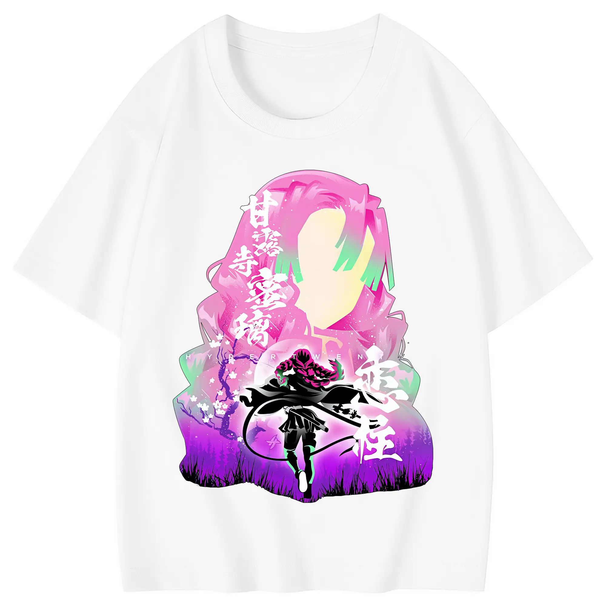 鬼滅の刃 グッズ,甘露寺 蜜璃 - 綿100％ キッズTシャツ ・ フロントプリント ・ 快適 通気性 ・ スポーツ カジュアル 散歩用