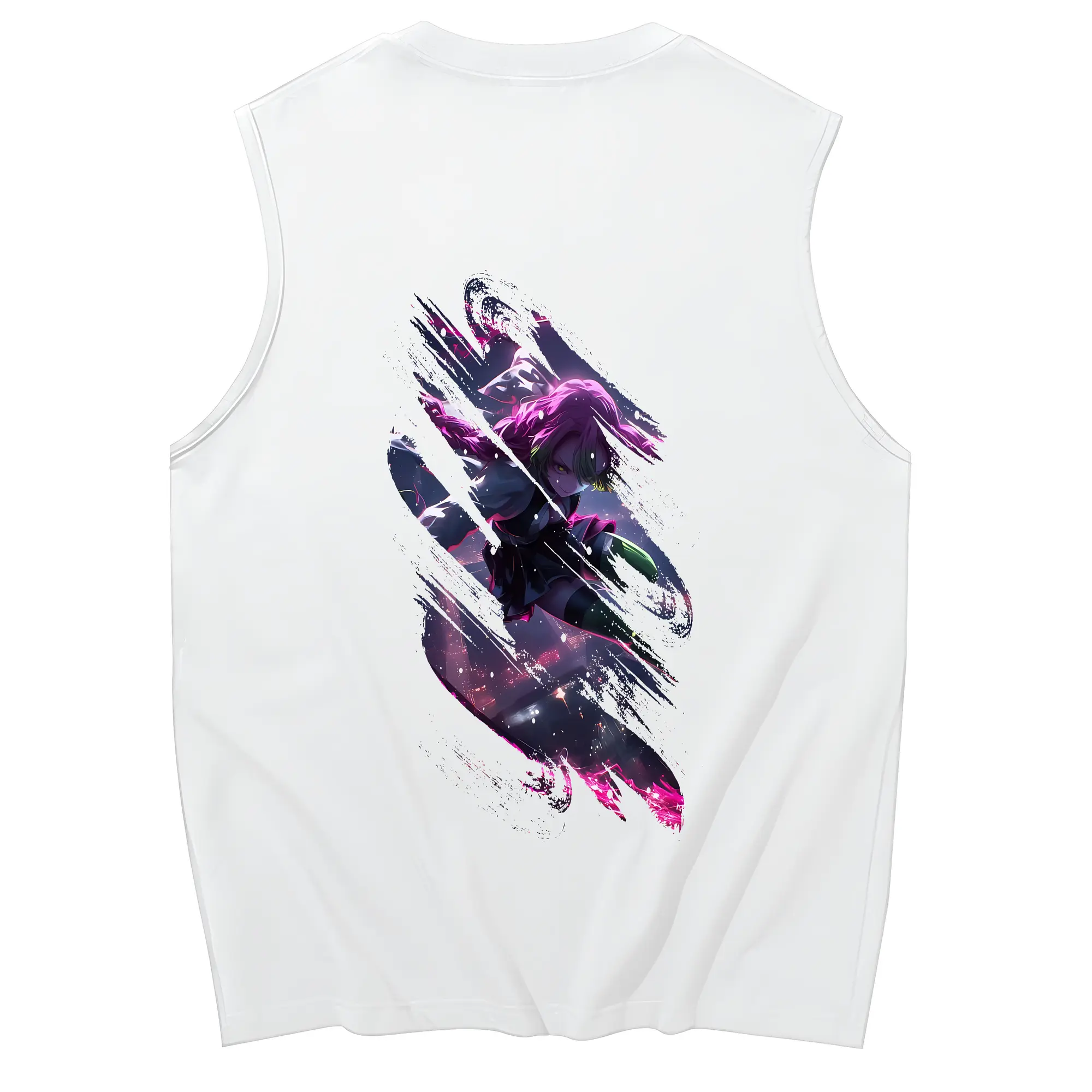 鬼滅の刃 グッズ,甘露寺 蜜璃 - コットン100％ タンクトップ ・ 背面プリント ・ タイトシルエット ・ 快適 通気性 ・ スポーツ カジュアル 散歩用