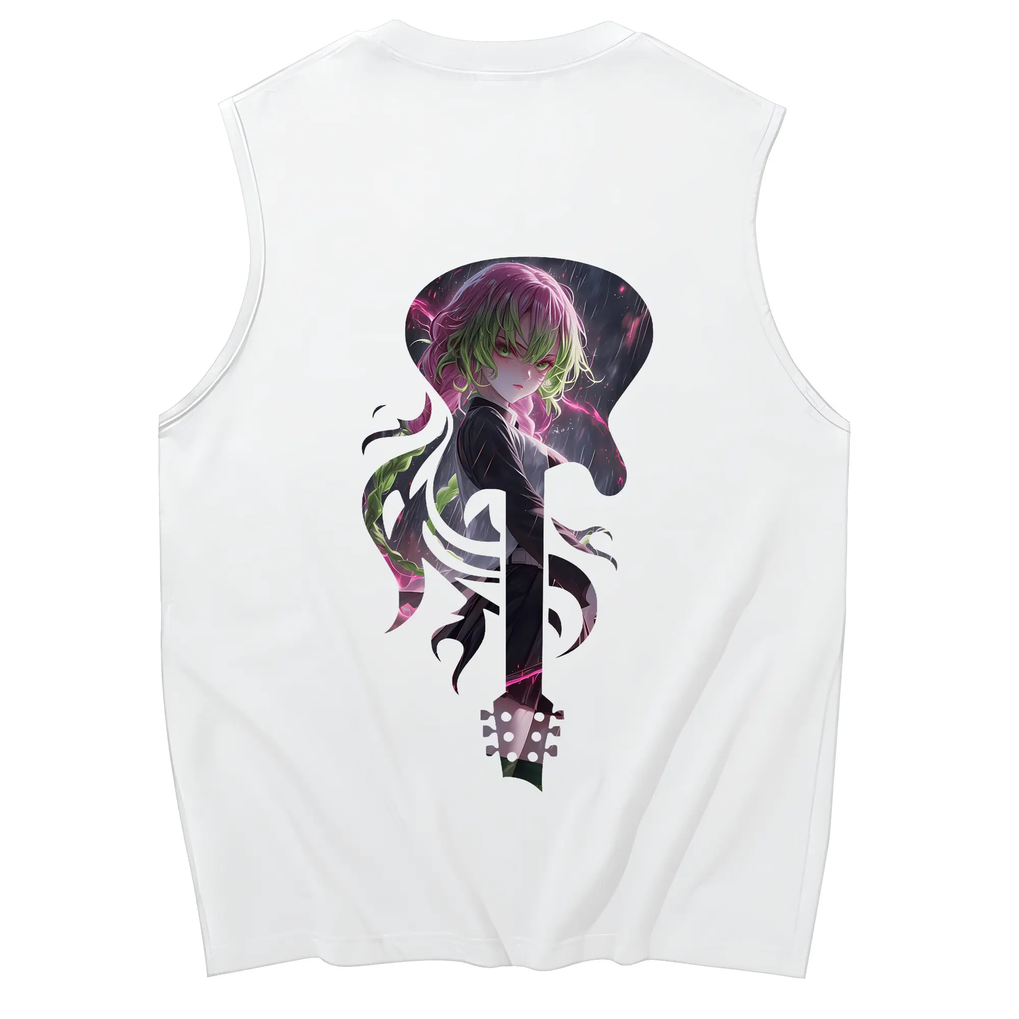 鬼滅の刃 グッズ,甘露寺 蜜璃 - コットン100％ タンクトップ ・ 背面プリント ・ タイトシルエット ・ 快適 通気性 ・ スポーツ カジュアル 散歩用