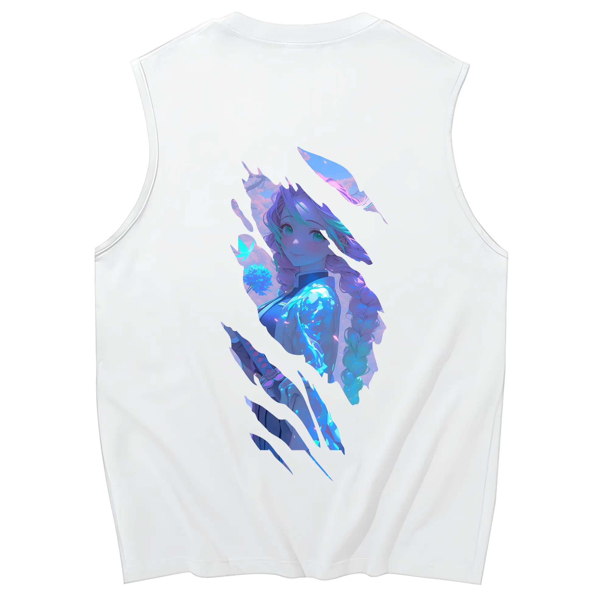 鬼滅の刃 グッズ,甘露寺 蜜璃 - コットン100％ タンクトップ ・ 背面プリント ・ タイトシルエット ・ 快適 通気性 ・ スポーツ カジュアル 散歩用