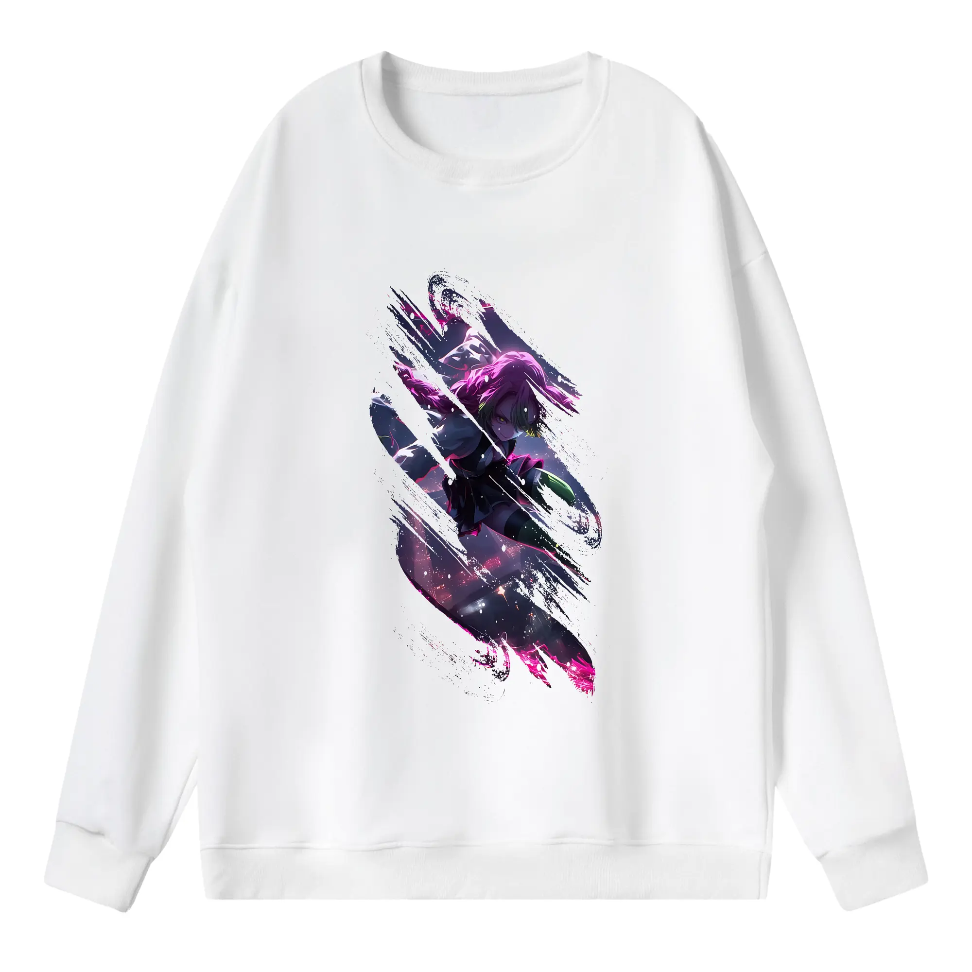 鬼滅の刃 グッズ,甘露寺 蜜璃 - 薄手 クルーネック スウェット 裏毛260g · ポリエステル 春秋向け カジュアル 男女兼用 · トレーナー デイリー スポーツ 散歩に最適