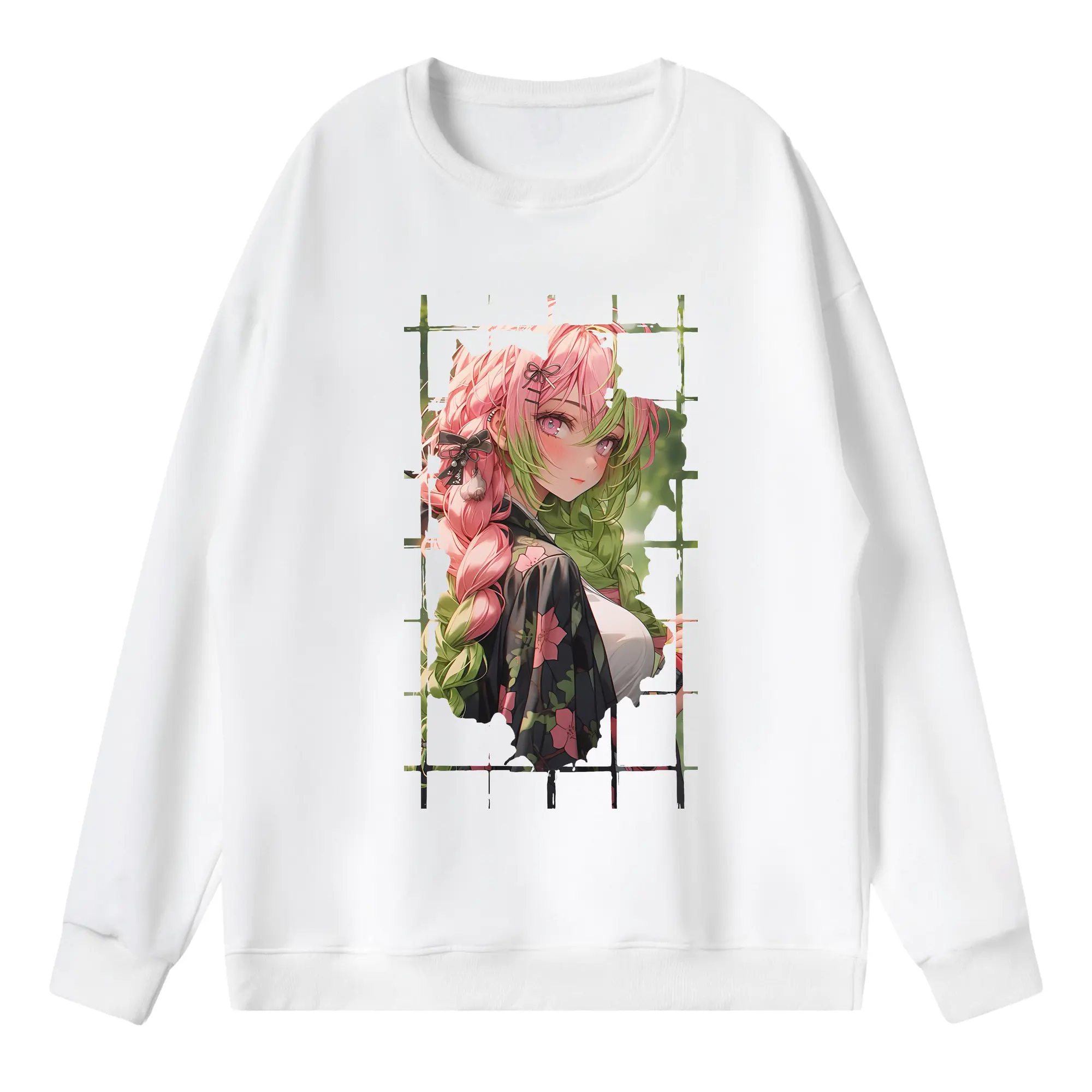 鬼滅の刃 グッズ,甘露寺 蜜璃 - 薄手 クルーネック スウェット 裏毛260g · ポリエステル 春秋向け カジュアル 男女兼用 · トレーナー デイリー スポーツ 散歩に最適