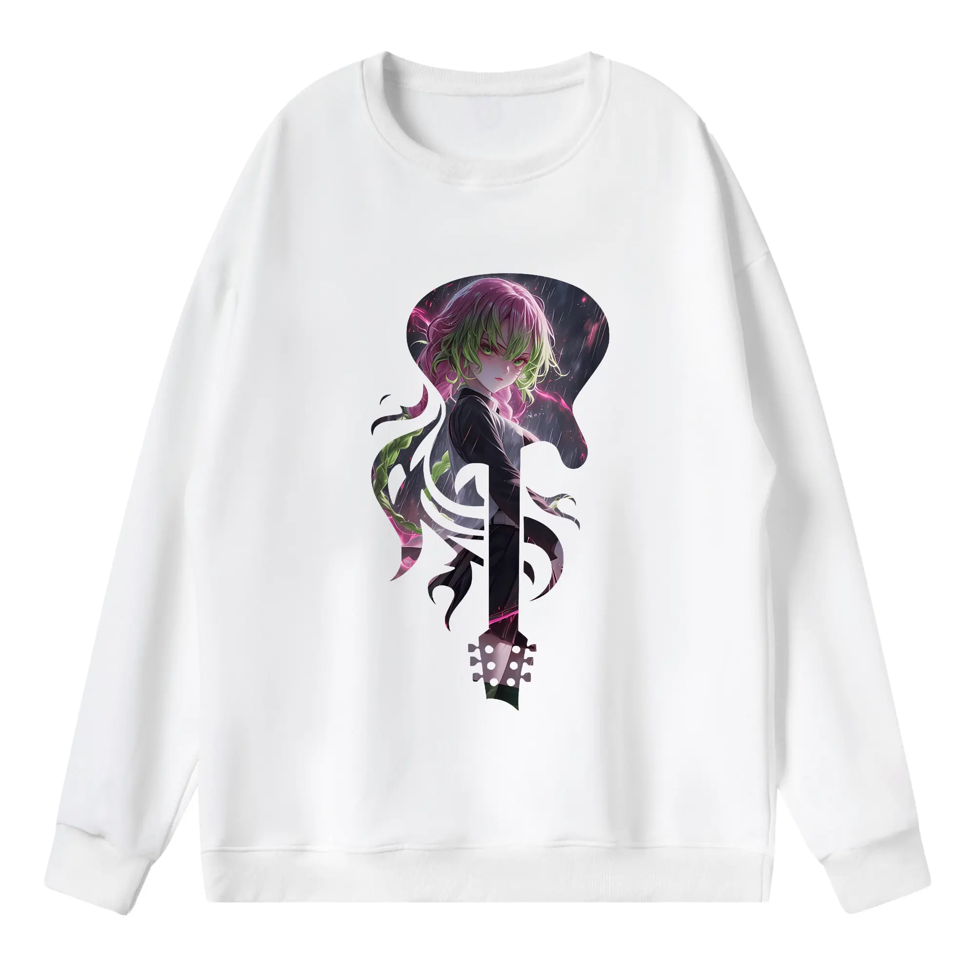 鬼滅の刃 グッズ,甘露寺 蜜璃 - 薄手 クルーネック スウェット 裏毛260g · ポリエステル 春秋向け カジュアル 男女兼用 · トレーナー デイリー スポーツ 散歩に最適