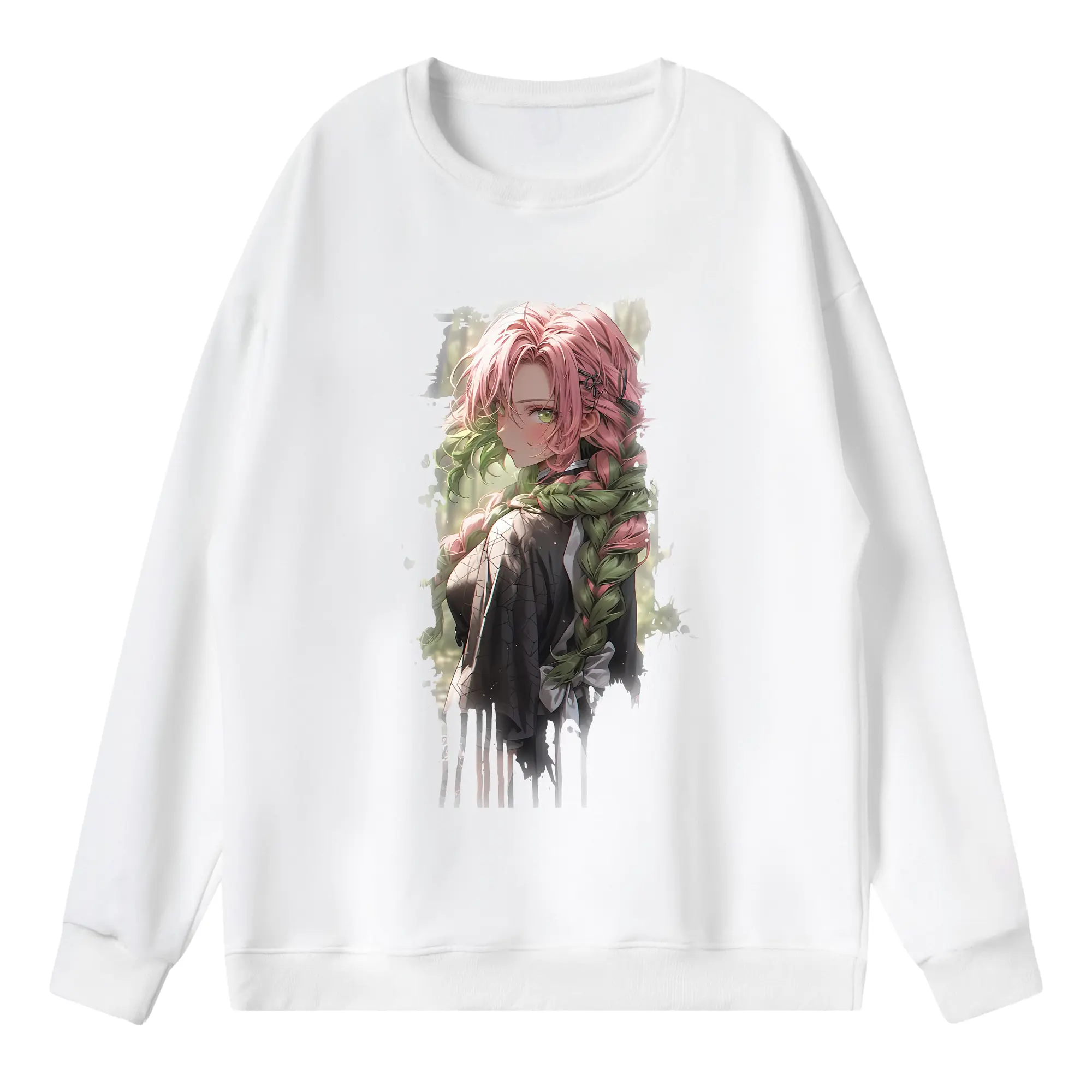 鬼滅の刃 グッズ,甘露寺 蜜璃 - 薄手 クルーネック スウェット 裏毛260g · ポリエステル 春秋向け カジュアル 男女兼用 · トレーナー デイリー スポーツ 散歩に最適