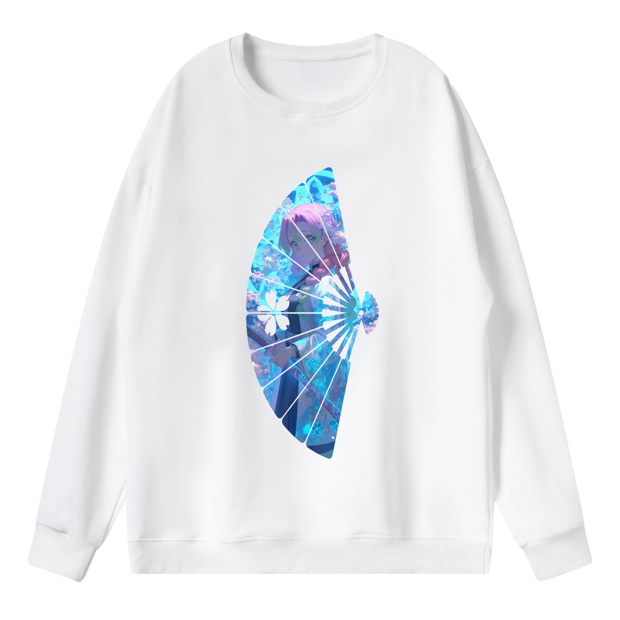 鬼滅の刃 グッズ,甘露寺 蜜璃 - 薄手 クルーネック スウェット 裏毛260g · ポリエステル 春秋向け カジュアル 男女兼用 · トレーナー デイリー スポーツ 散歩に最適