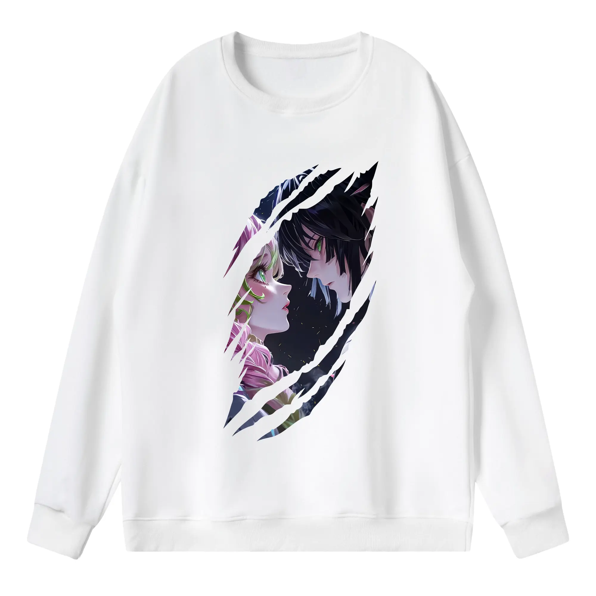 鬼滅の刃 グッズ,甘露寺 蜜璃 - 薄手 クルーネック スウェット 裏毛260g · ポリエステル 春秋向け カジュアル 男女兼用 · トレーナー デイリー スポーツ 散歩に最適