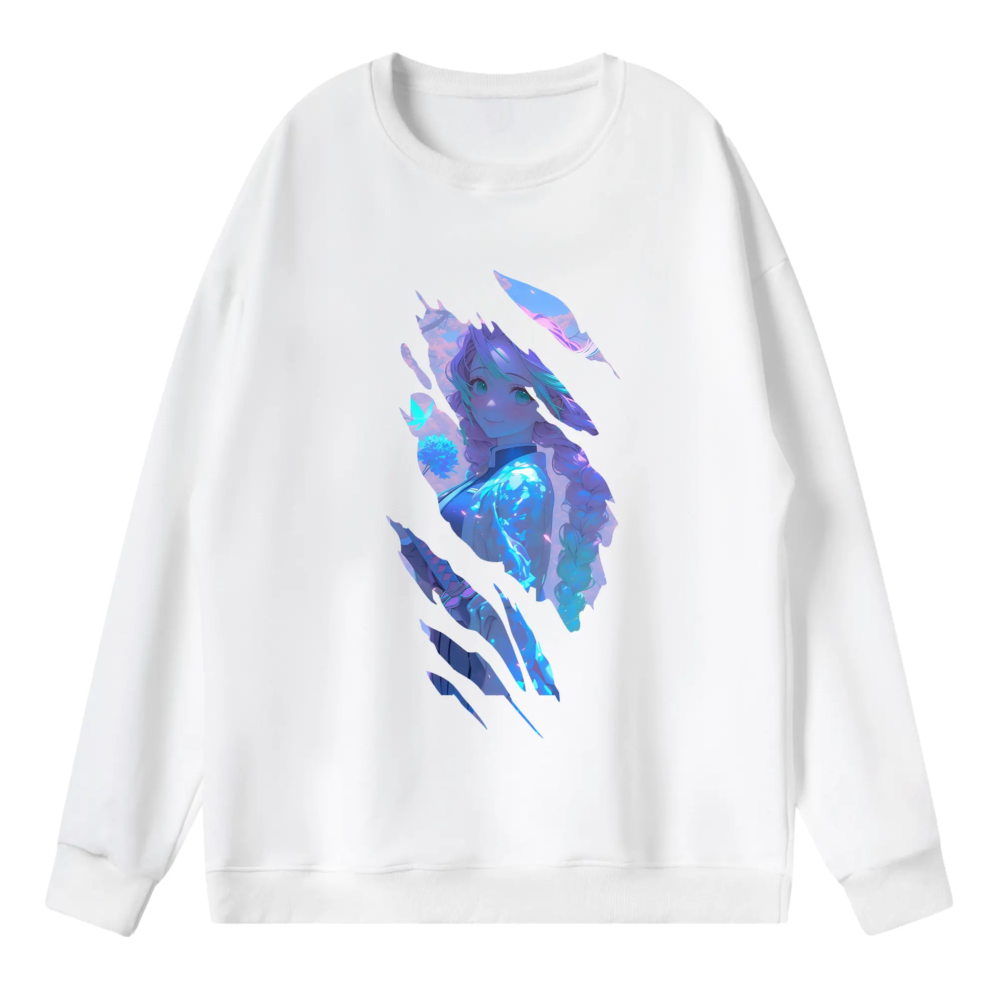 鬼滅の刃 グッズ,甘露寺 蜜璃 - 薄手 クルーネック スウェット 裏毛260g · ポリエステル 春秋向け カジュアル 男女兼用 · トレーナー デイリー スポーツ 散歩に最適