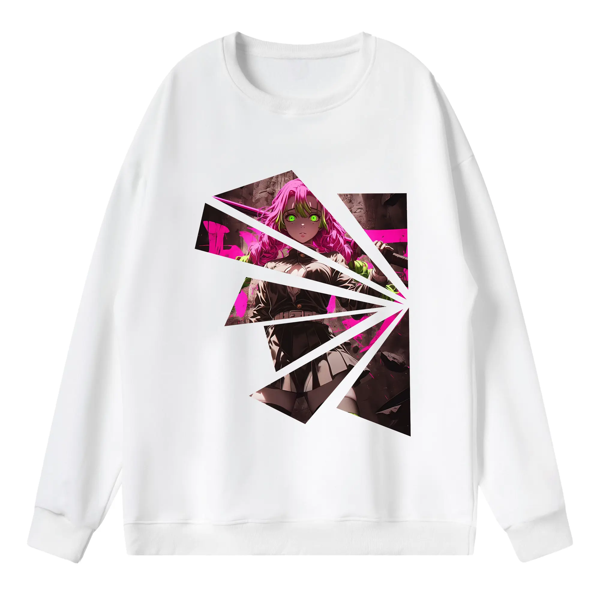 鬼滅の刃 グッズ,甘露寺 蜜璃 - 薄手 クルーネック スウェット 裏毛260g · ポリエステル 春秋向け カジュアル 男女兼用 · トレーナー デイリー スポーツ 散歩に最適