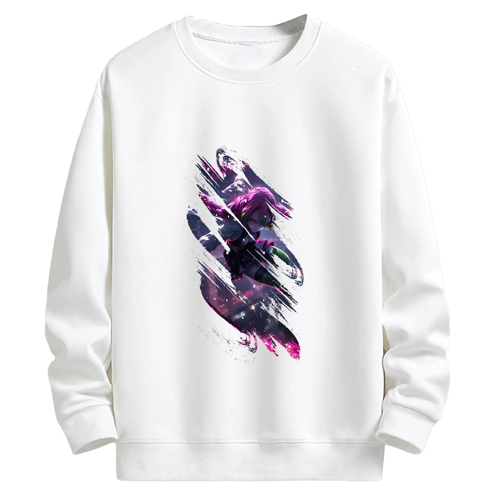 鬼滅の刃 グッズ,甘露寺 蜜璃 - キッズ クルーネックスウェットシャツ ・ フロントプリント ・ 綿80％ ポリエステル20％ ・ 快適 通学 スポーツ 日常使い お散歩用