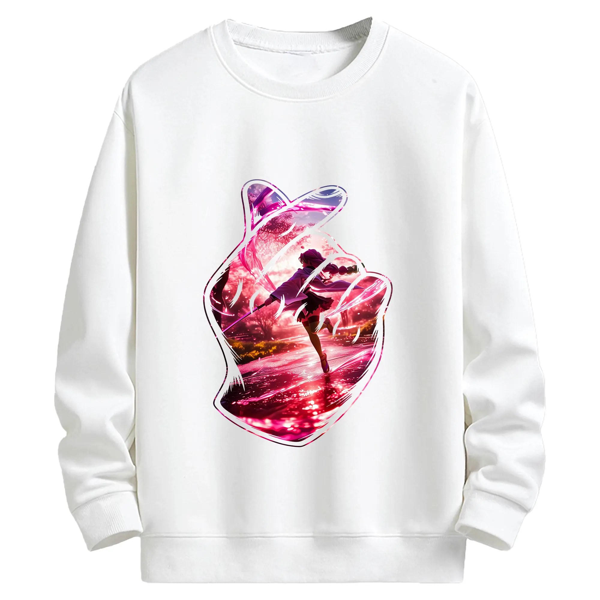 鬼滅の刃 グッズ,甘露寺 蜜璃 - キッズ クルーネックスウェットシャツ ・ フロントプリント ・ 綿80％ ポリエステル20％ ・ 快適 通学 スポーツ 日常使い お散歩用