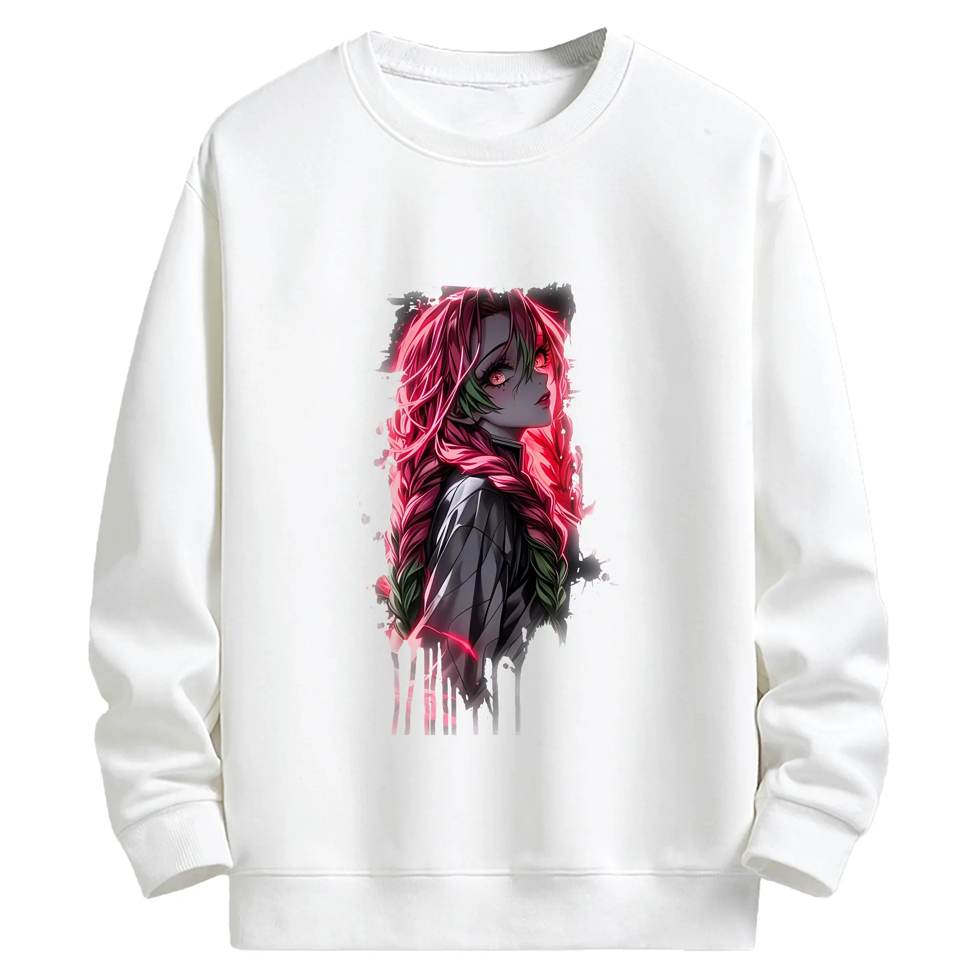 鬼滅の刃 グッズ,甘露寺 蜜璃 - キッズ クルーネックスウェットシャツ ・ フロントプリント ・ 綿80％ ポリエステル20％ ・ 快適 通学 スポーツ 日常使い お散歩用