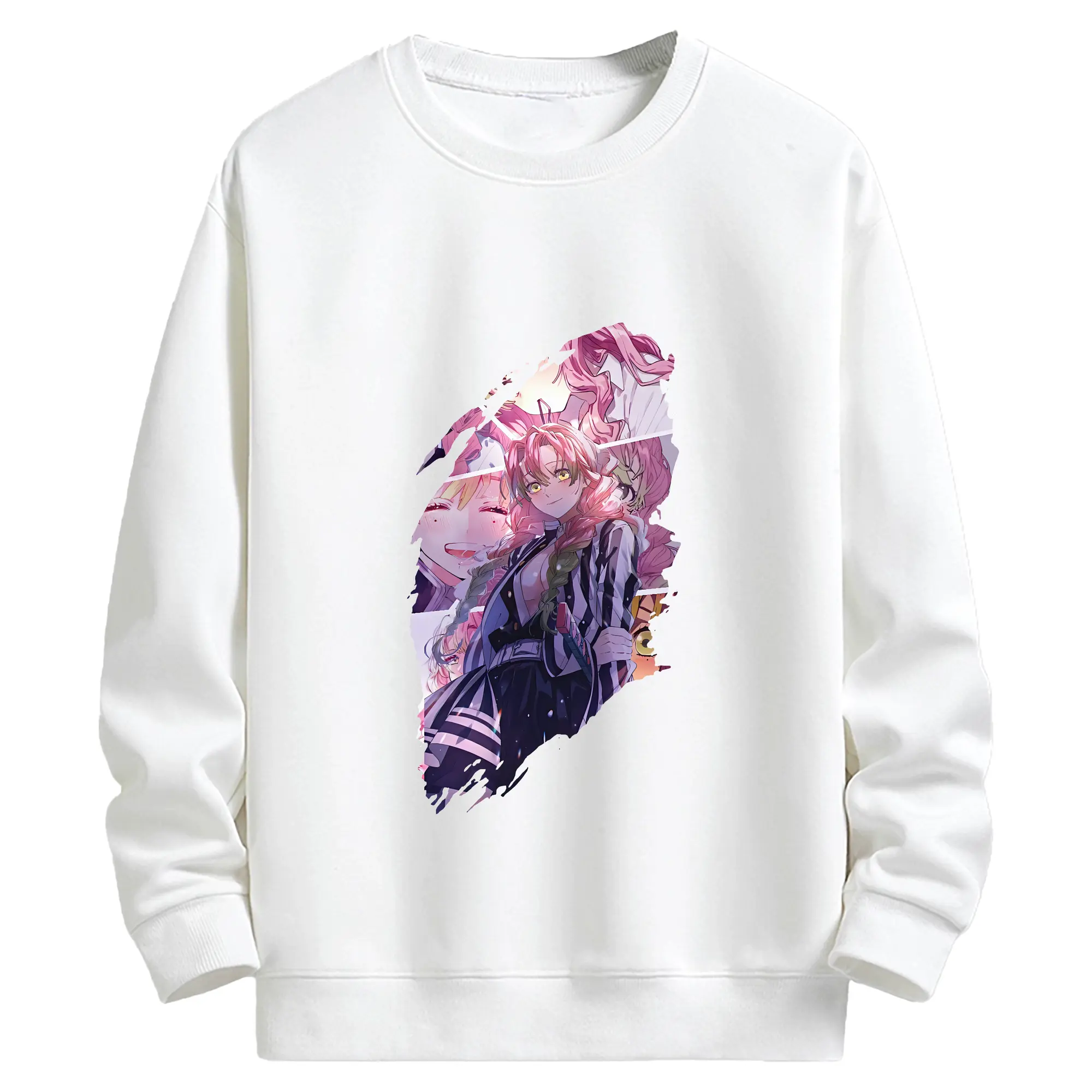 鬼滅の刃 グッズ,甘露寺 蜜璃 - キッズ クルーネックスウェットシャツ ・ フロントプリント ・ 綿80％ ポリエステル20％ ・ 快適 通学 スポーツ 日常使い お散歩用