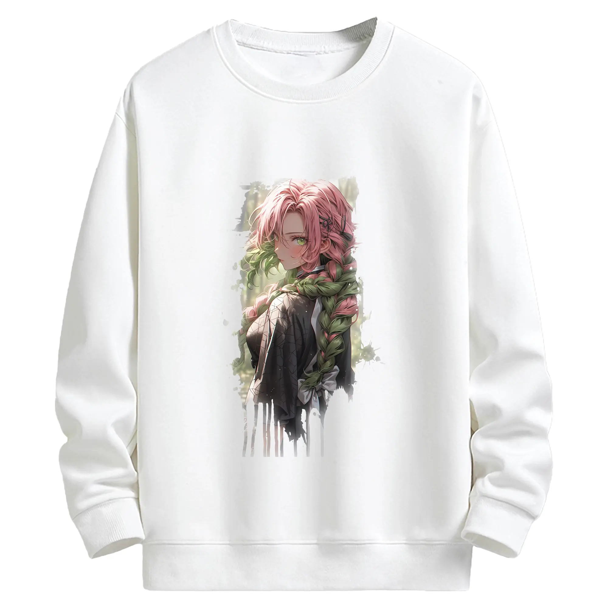 鬼滅の刃 グッズ,甘露寺 蜜璃 - キッズ クルーネックスウェットシャツ ・ フロントプリント ・ 綿80％ ポリエステル20％ ・ 快適 通学 スポーツ 日常使い お散歩用