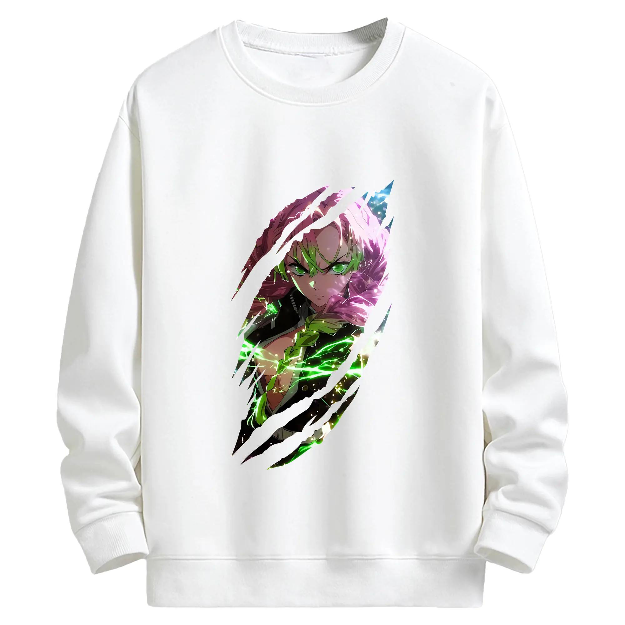 鬼滅の刃 グッズ,甘露寺 蜜璃 - キッズ クルーネックスウェットシャツ ・ フロントプリント ・ 綿80％ ポリエステル20％ ・ 快適 通学 スポーツ 日常使い お散歩用