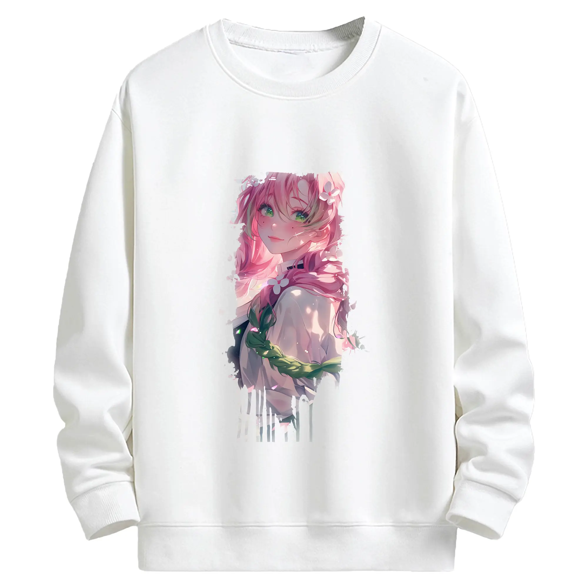 鬼滅の刃 グッズ,甘露寺 蜜璃 - キッズ クルーネックスウェットシャツ ・ フロントプリント ・ 綿80％ ポリエステル20％ ・ 快適 通学 スポーツ 日常使い お散歩用