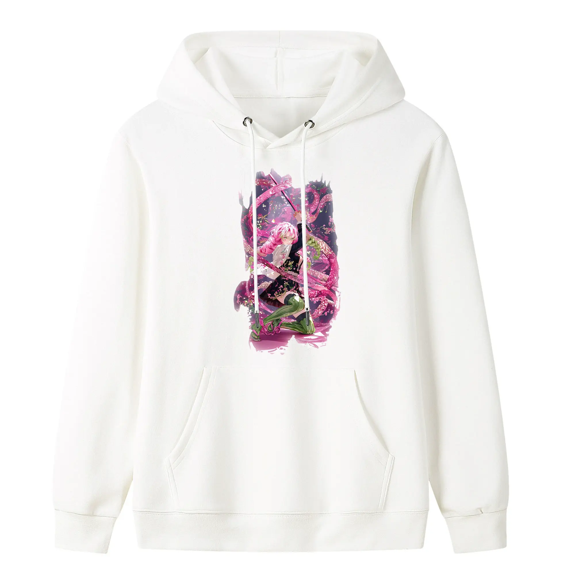 鬼滅の刃 グッズ,甘露寺 蜜璃 - キッズ フード付きパーカー ・ フロントプリント ・ ポリエステル100％ ・ 快適 通学 スポーツ 日常使い お散歩用