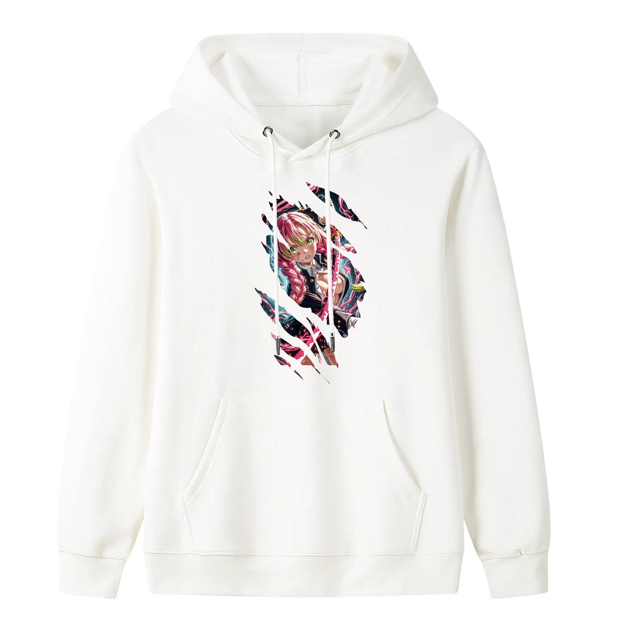 鬼滅の刃 グッズ,甘露寺 蜜璃 - キッズ フード付きパーカー ・ フロントプリント ・ ポリエステル100％ ・ 快適 通学 スポーツ 日常使い お散歩用