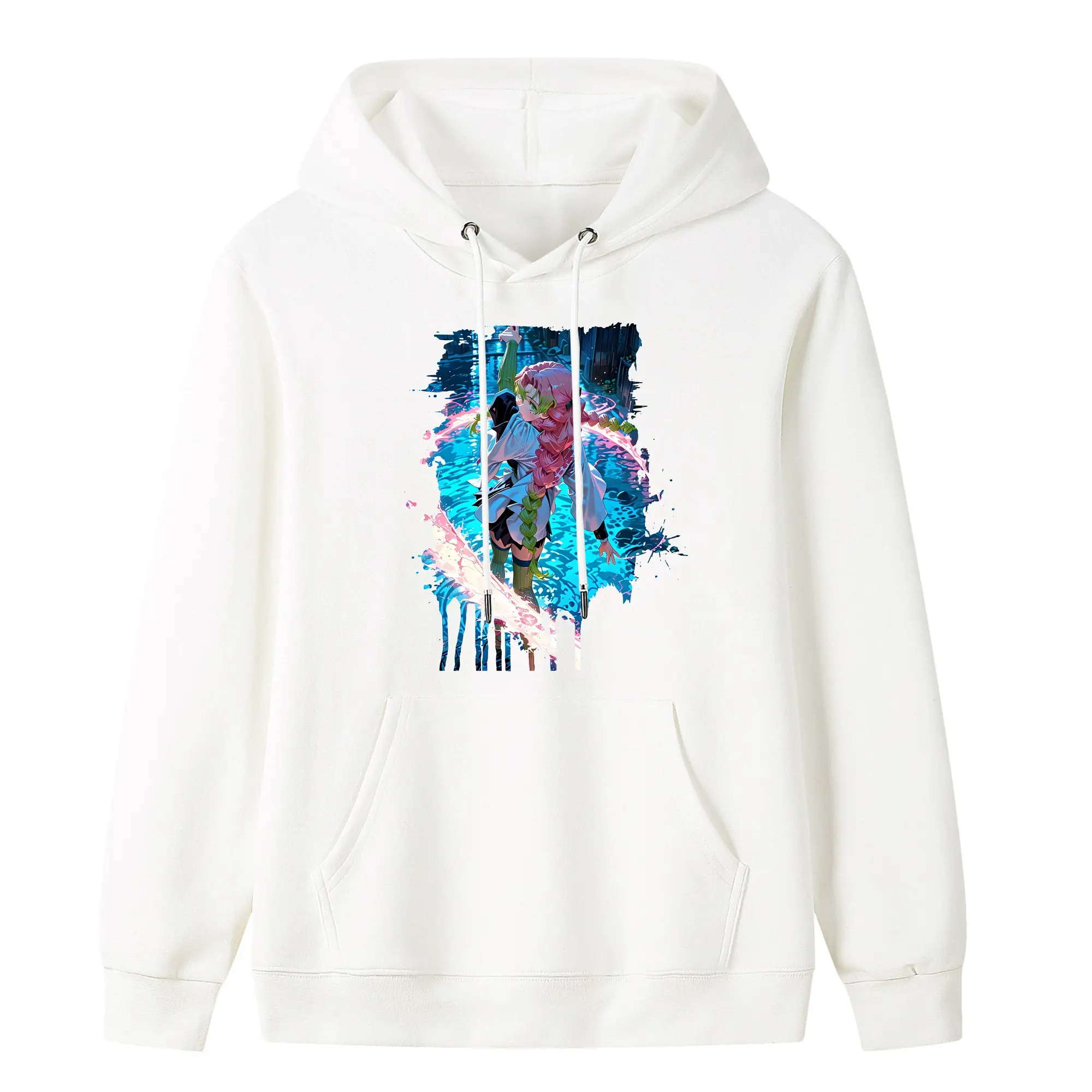 鬼滅の刃 グッズ,甘露寺 蜜璃 - キッズ フード付きパーカー ・ フロントプリント ・ ポリエステル100％ ・ 快適 通学 スポーツ 日常使い お散歩用