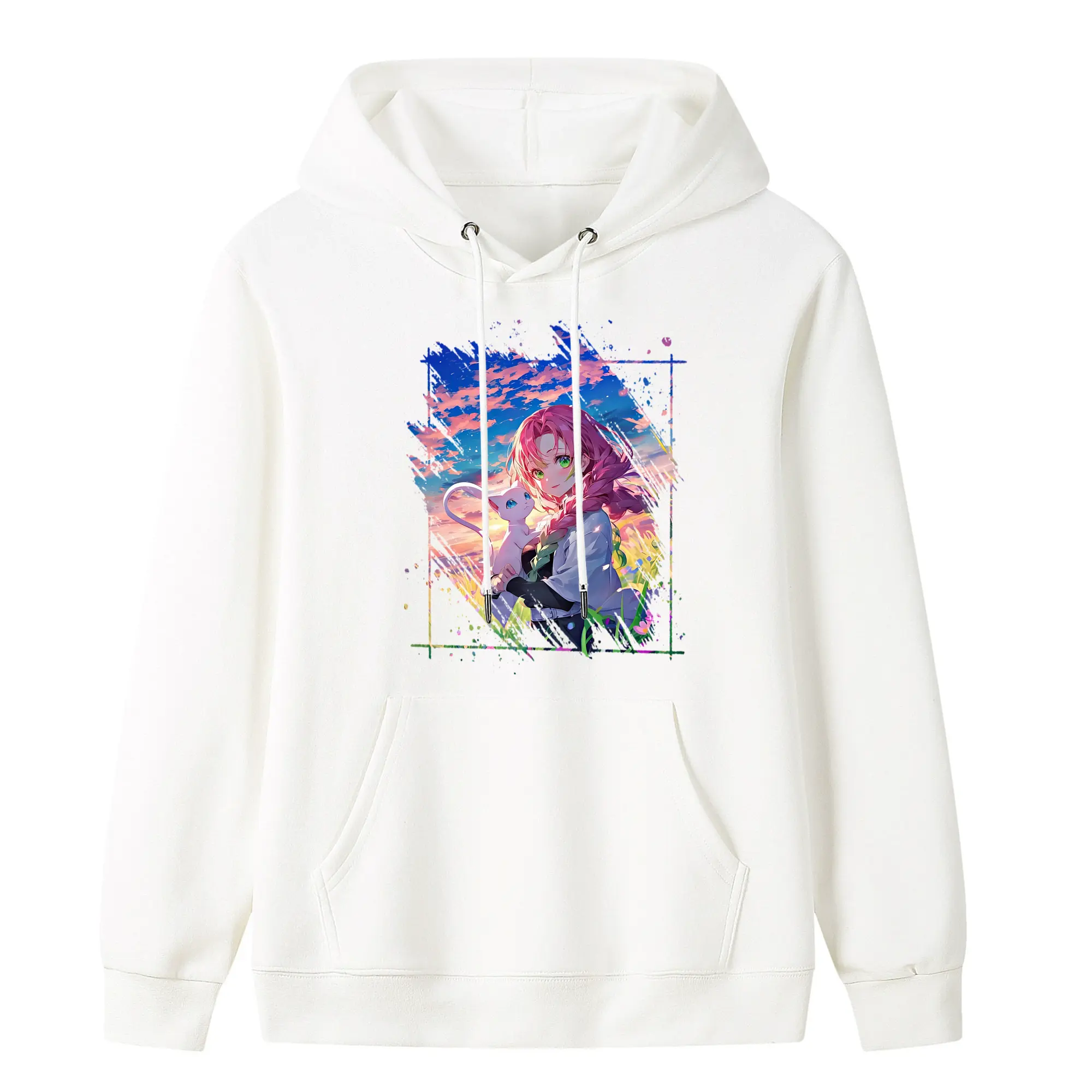 鬼滅の刃 グッズ,甘露寺 蜜璃 - キッズ フード付きパーカー ・ フロントプリント ・ ポリエステル100％ ・ 快適 通学 スポーツ 日常使い お散歩用